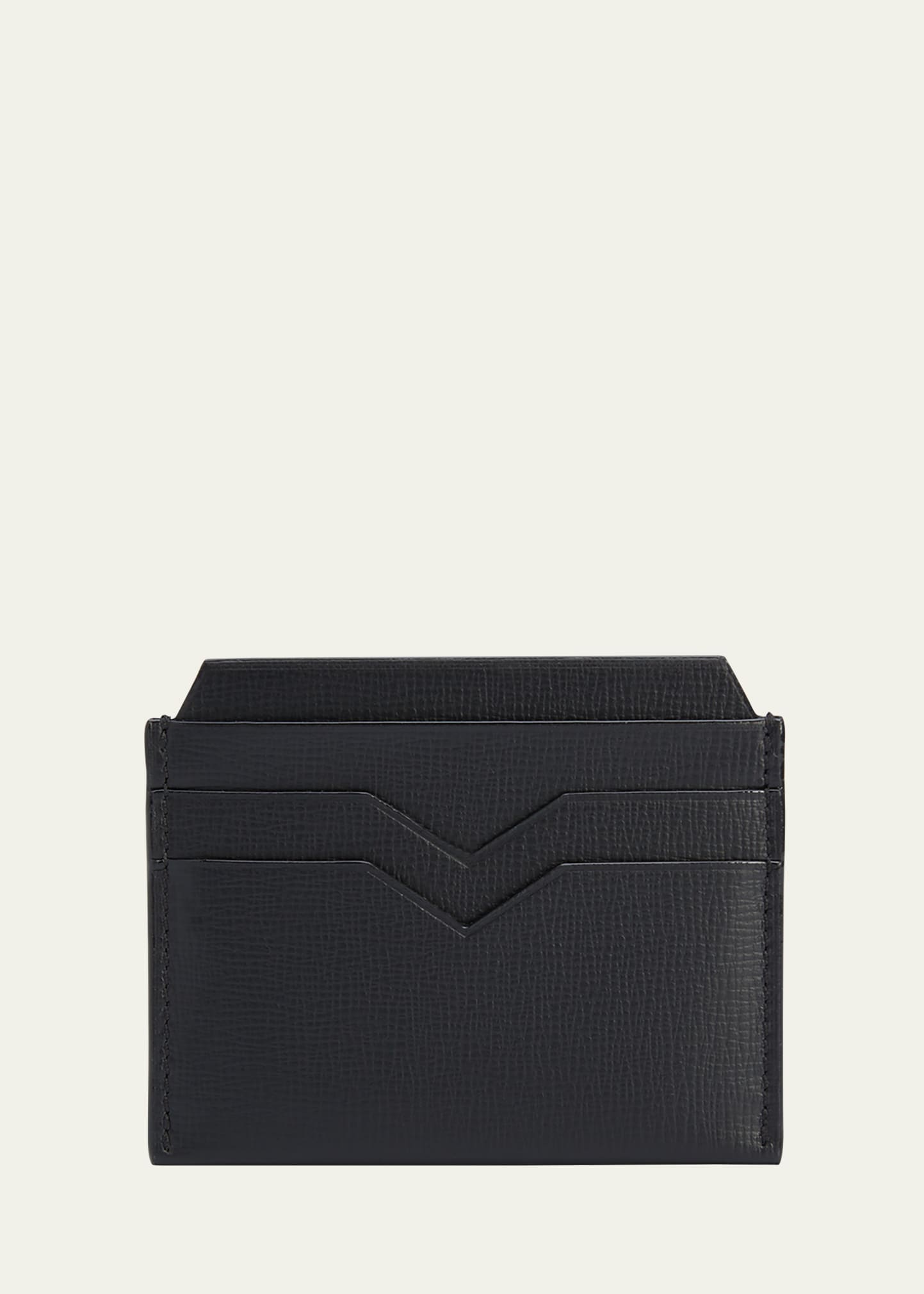 Valextra Men's 4 Card Holder In Nero