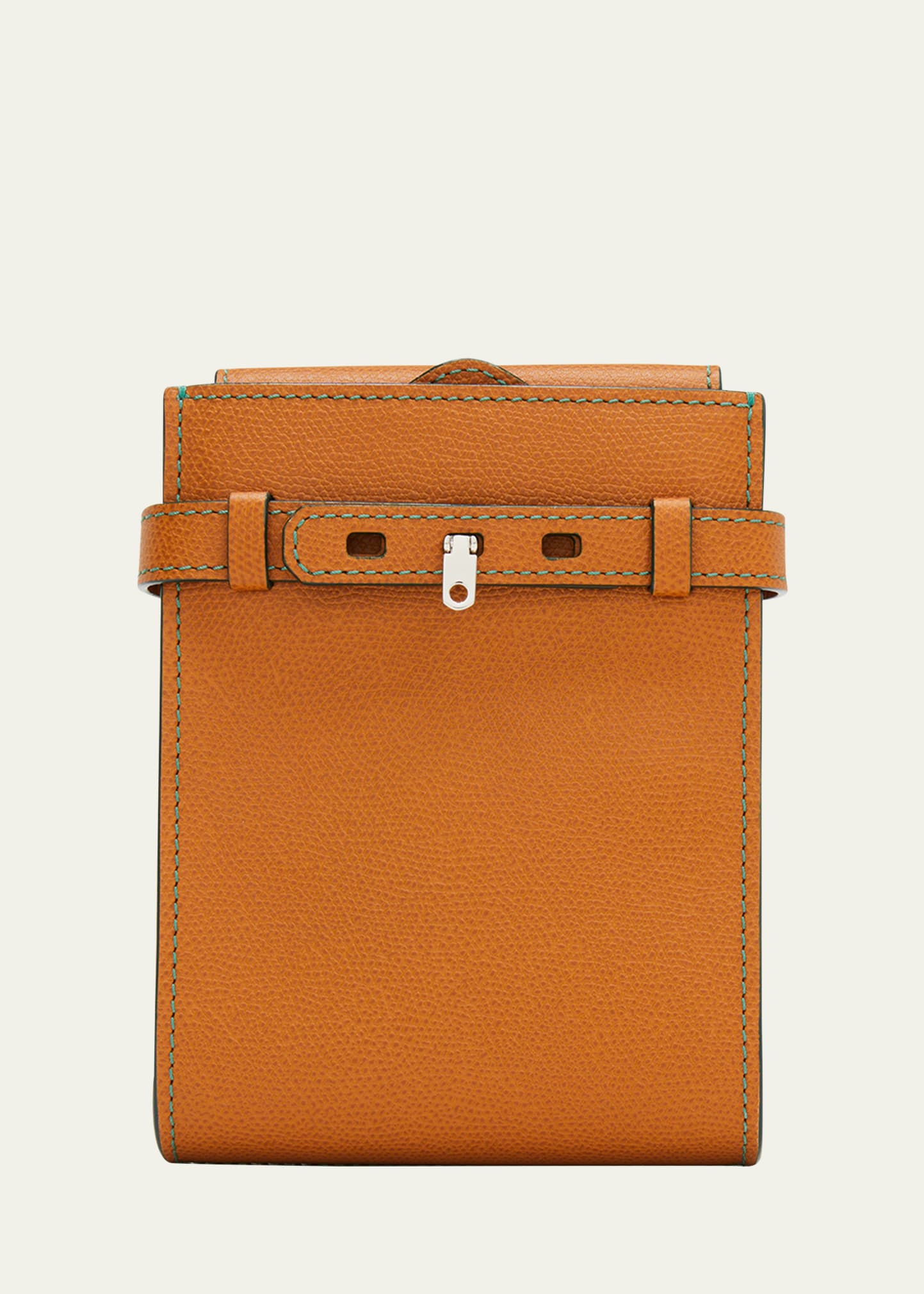 Valextra Men's Brera B-tracollina Slim Crossbody Bag In Avana