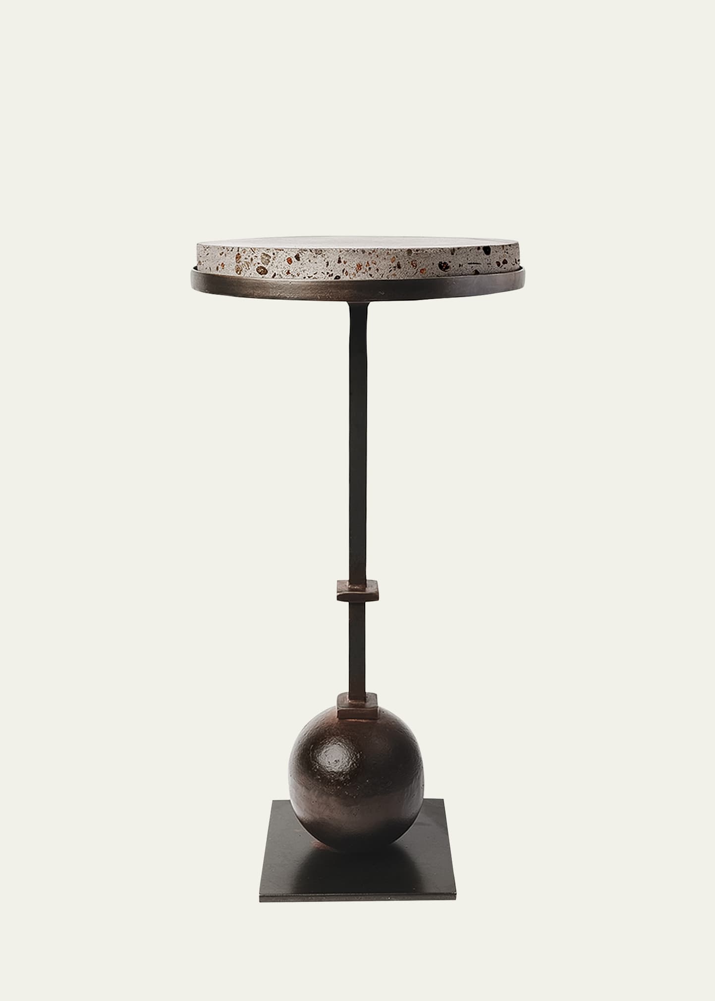 Jan Barboglio Circle Table With Stone Top In Black