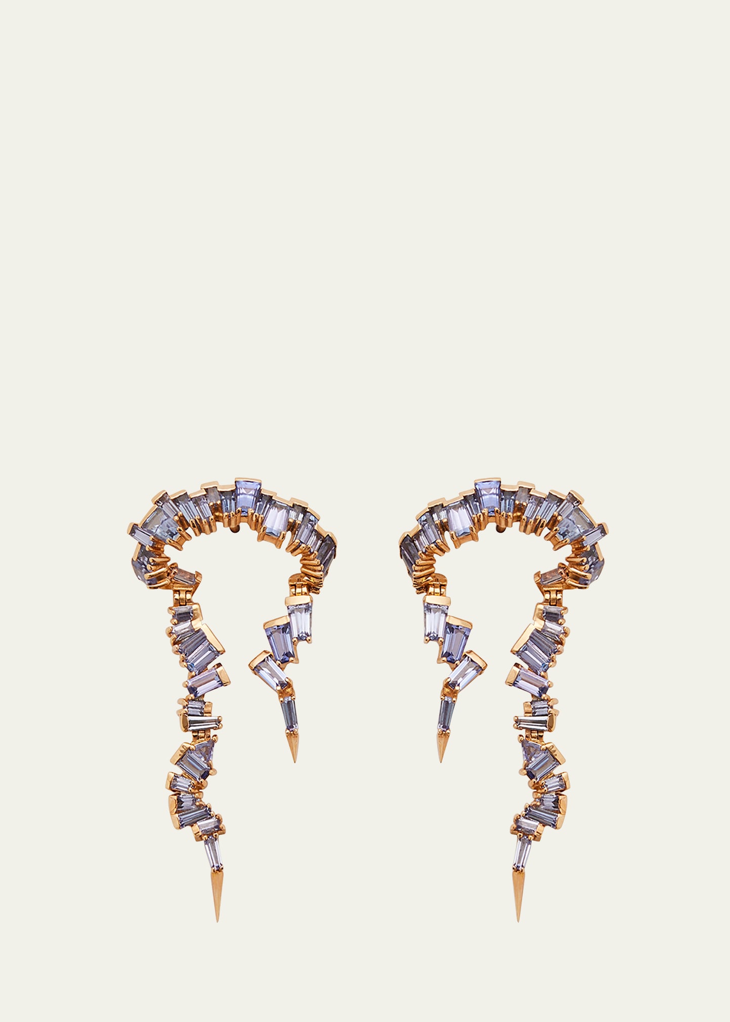 20K Rose Gold Ruffled Lasso Tanzanite Earrings