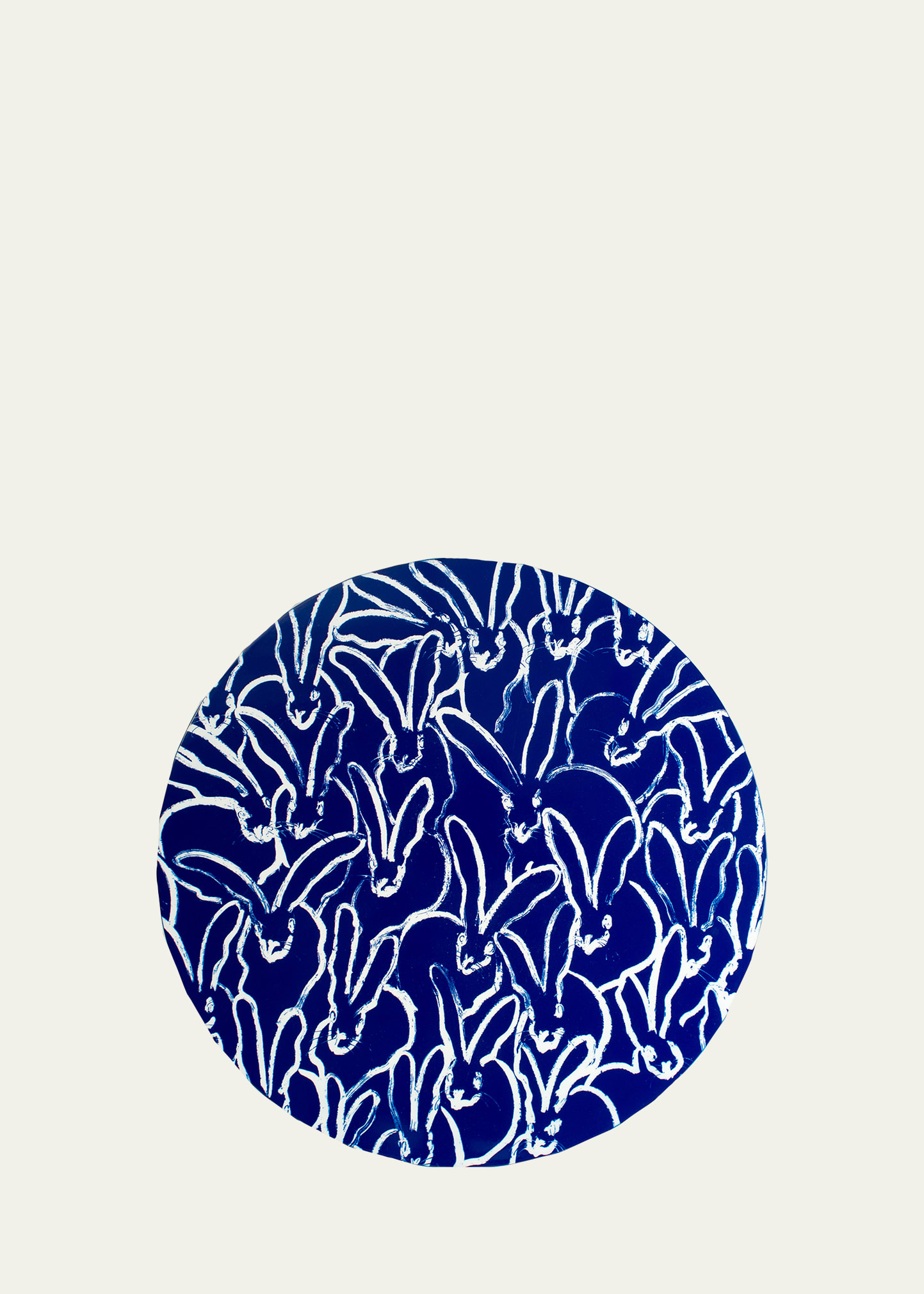 Hunt Slonem Rabbit Run Cobalt Lacquer Placemat