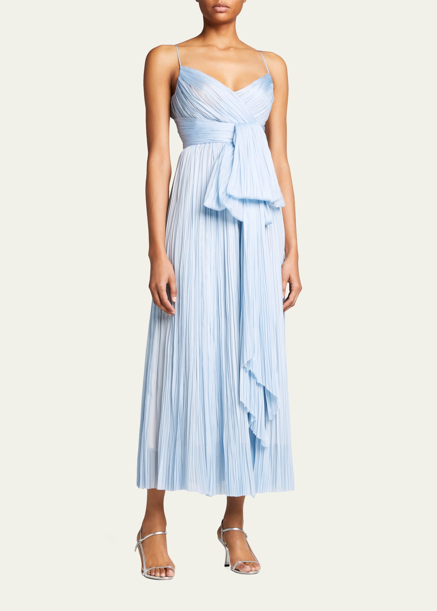 J. Mendel Hand-Pleated Dress With Bow