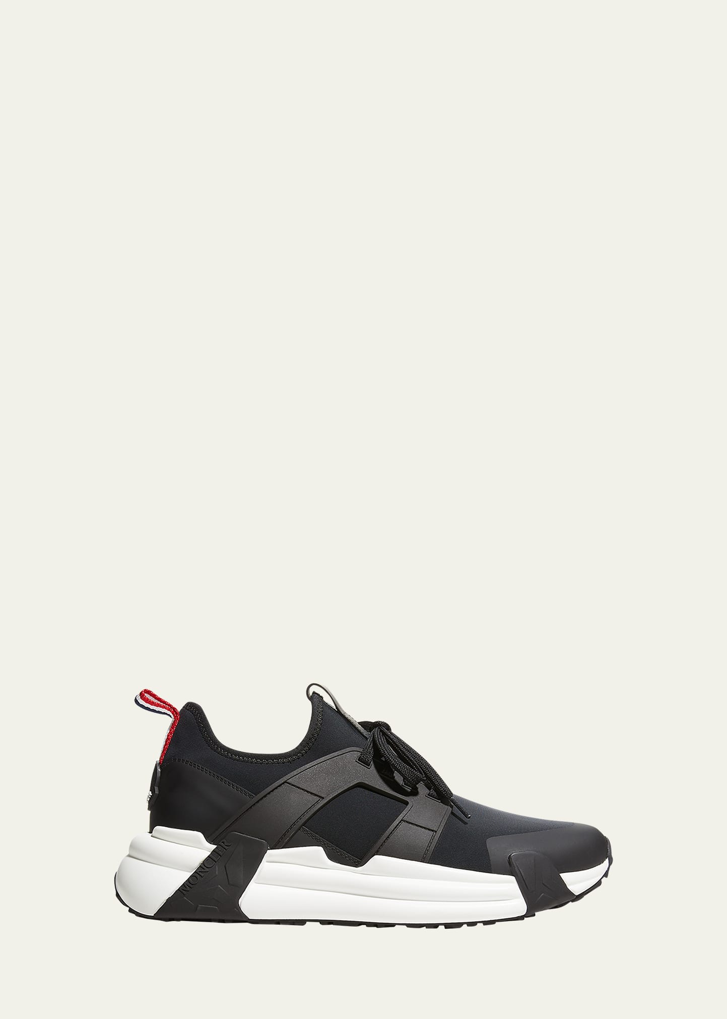 Shop Moncler Men's Lunarove Runner Low-top Sneakers In Black