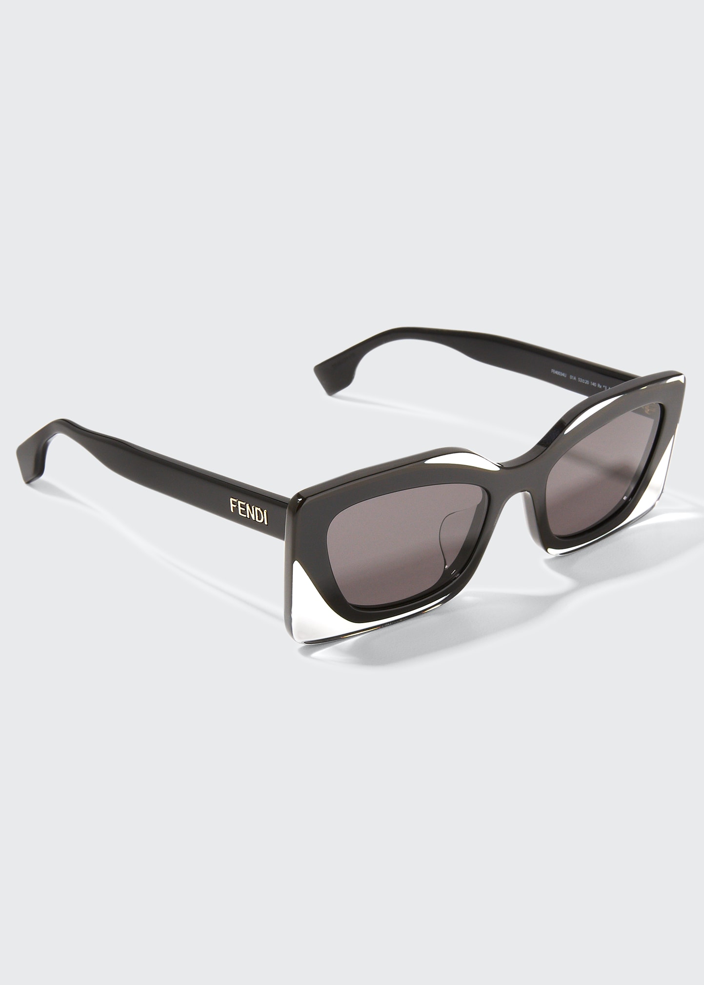 Fendi Clear Rectangle Acetate Sunglasses
