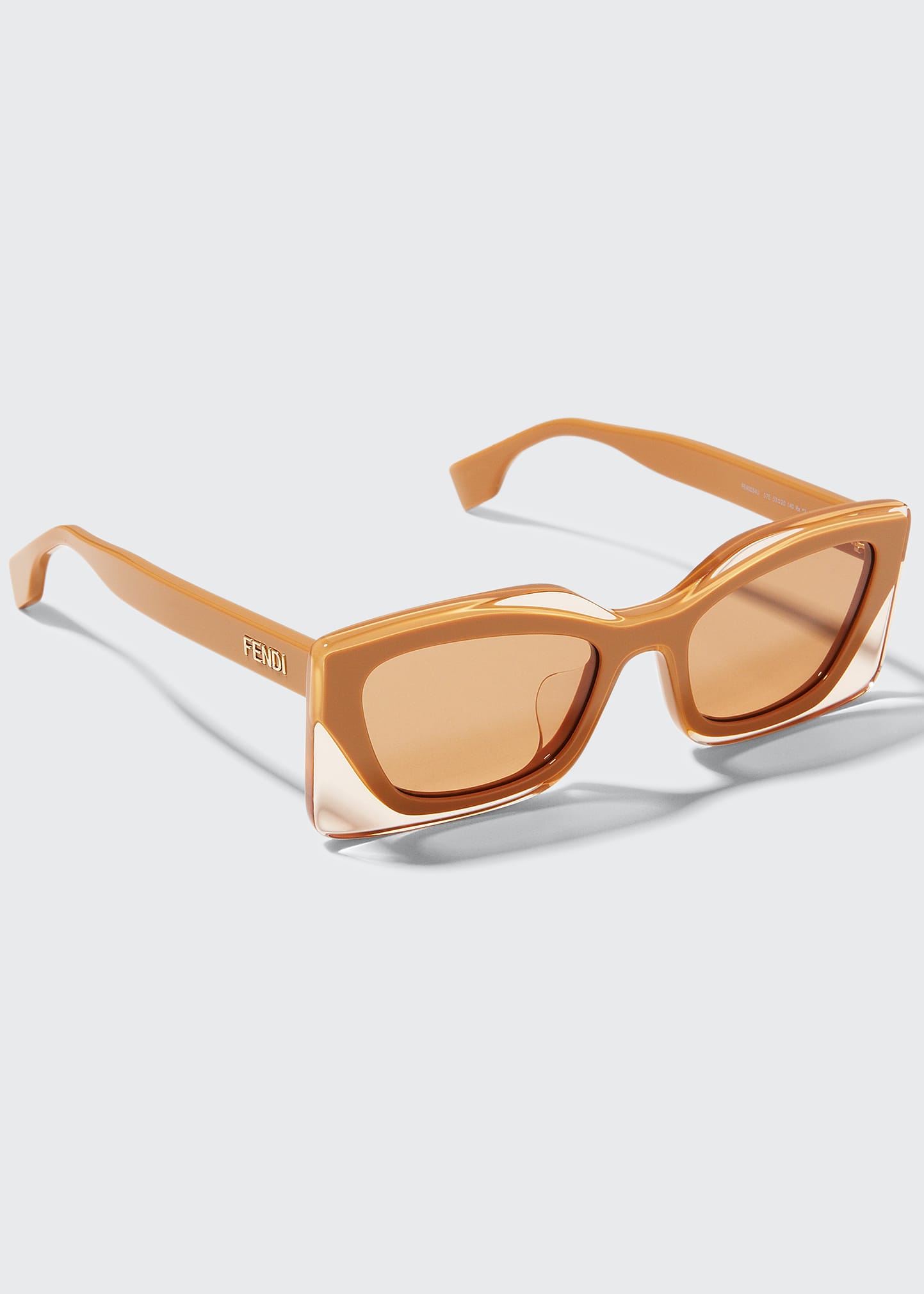 Fendi Clear Rectangle Acetate Sunglasses
