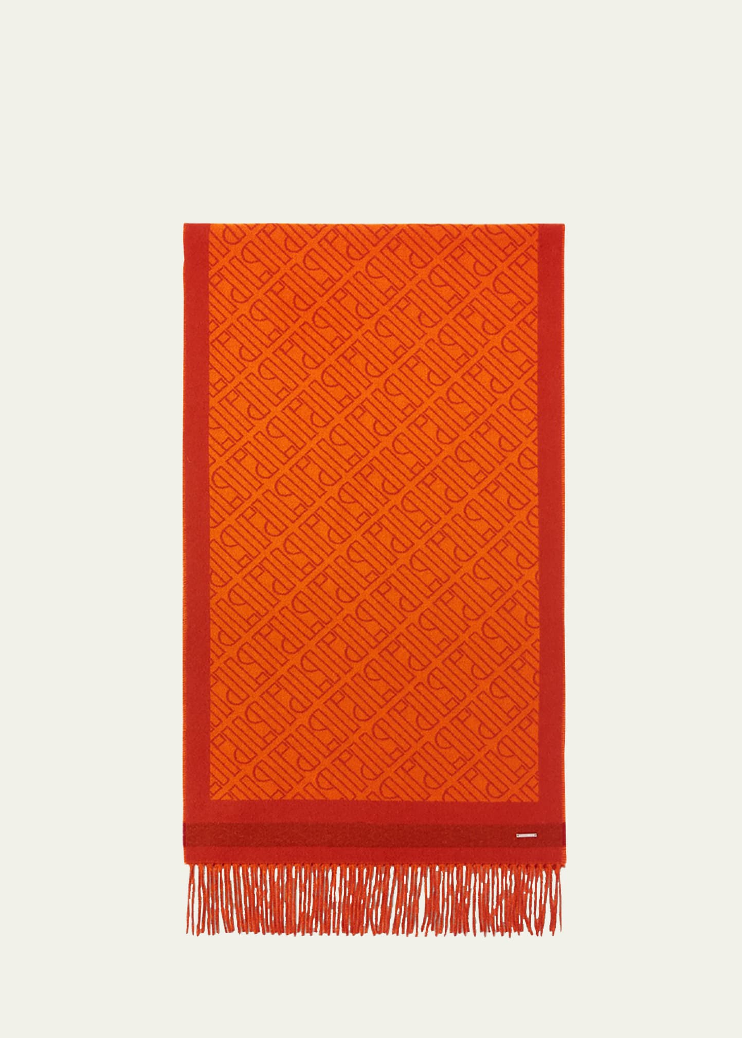 Loro Piana Lp Logo Outline Cashmere Scarf In Orange