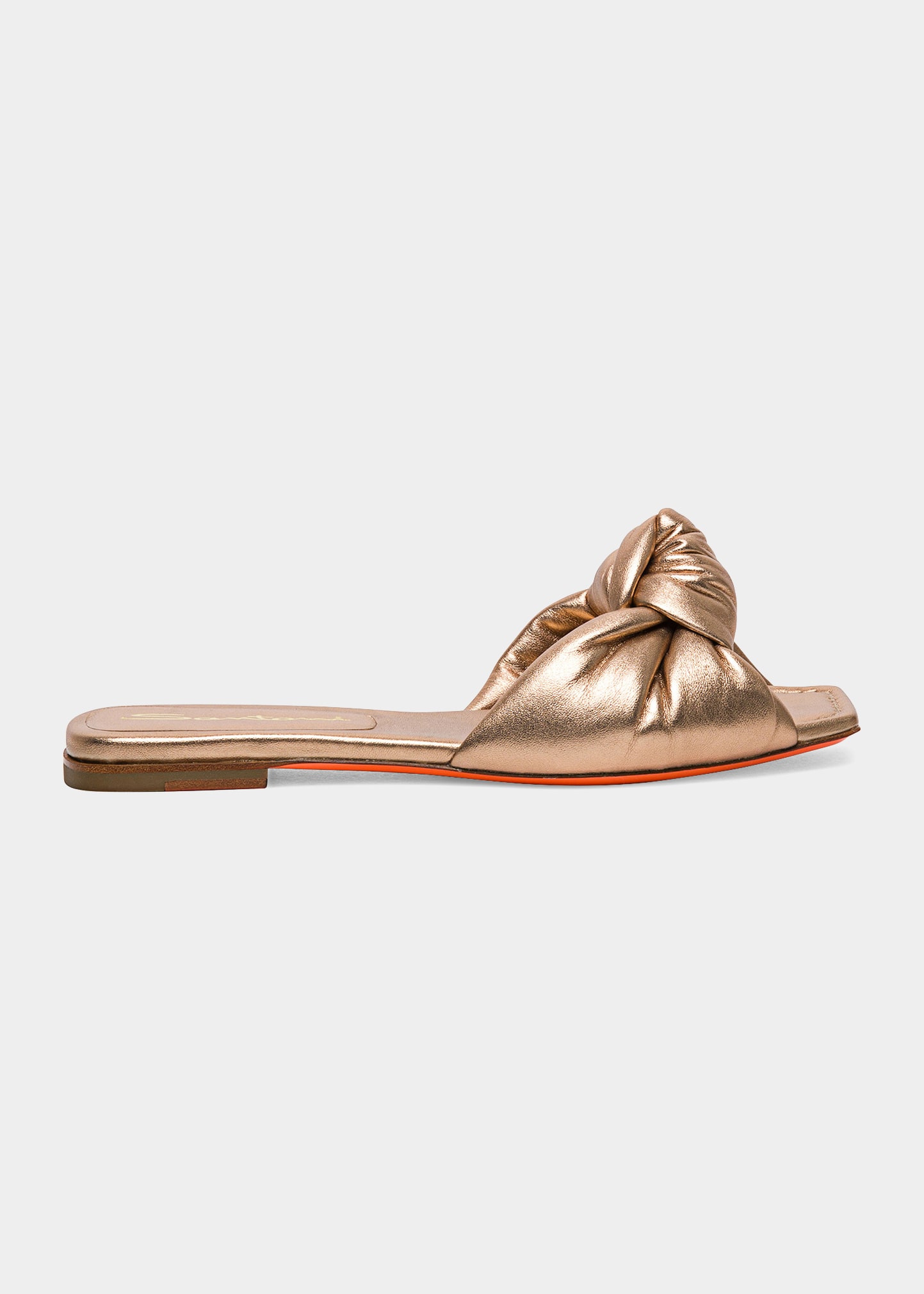 Santoni Freeze Knot Flat Slide Sandals In White