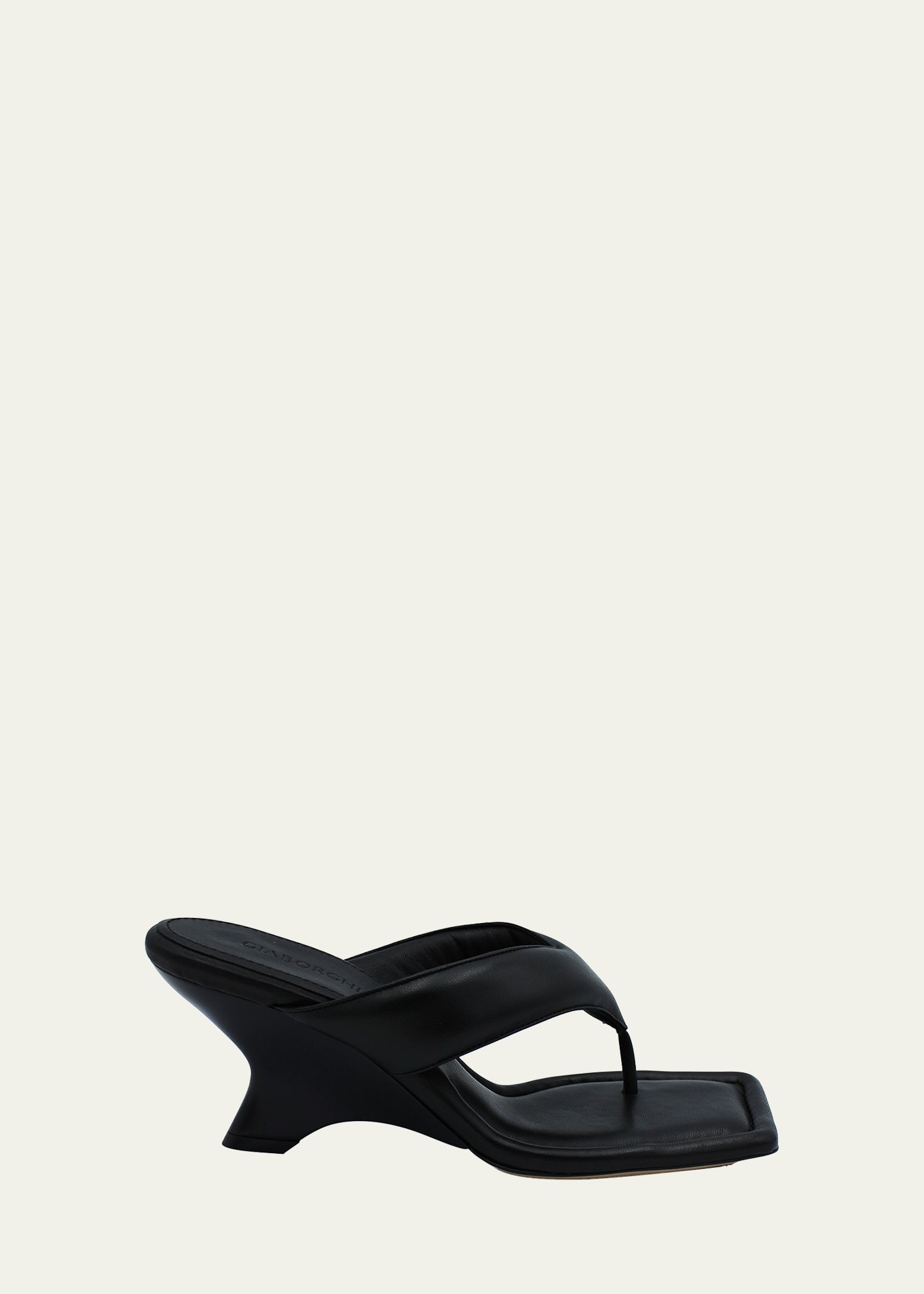 Gia Borghini 70mm Puffy Leather Thong Sandals