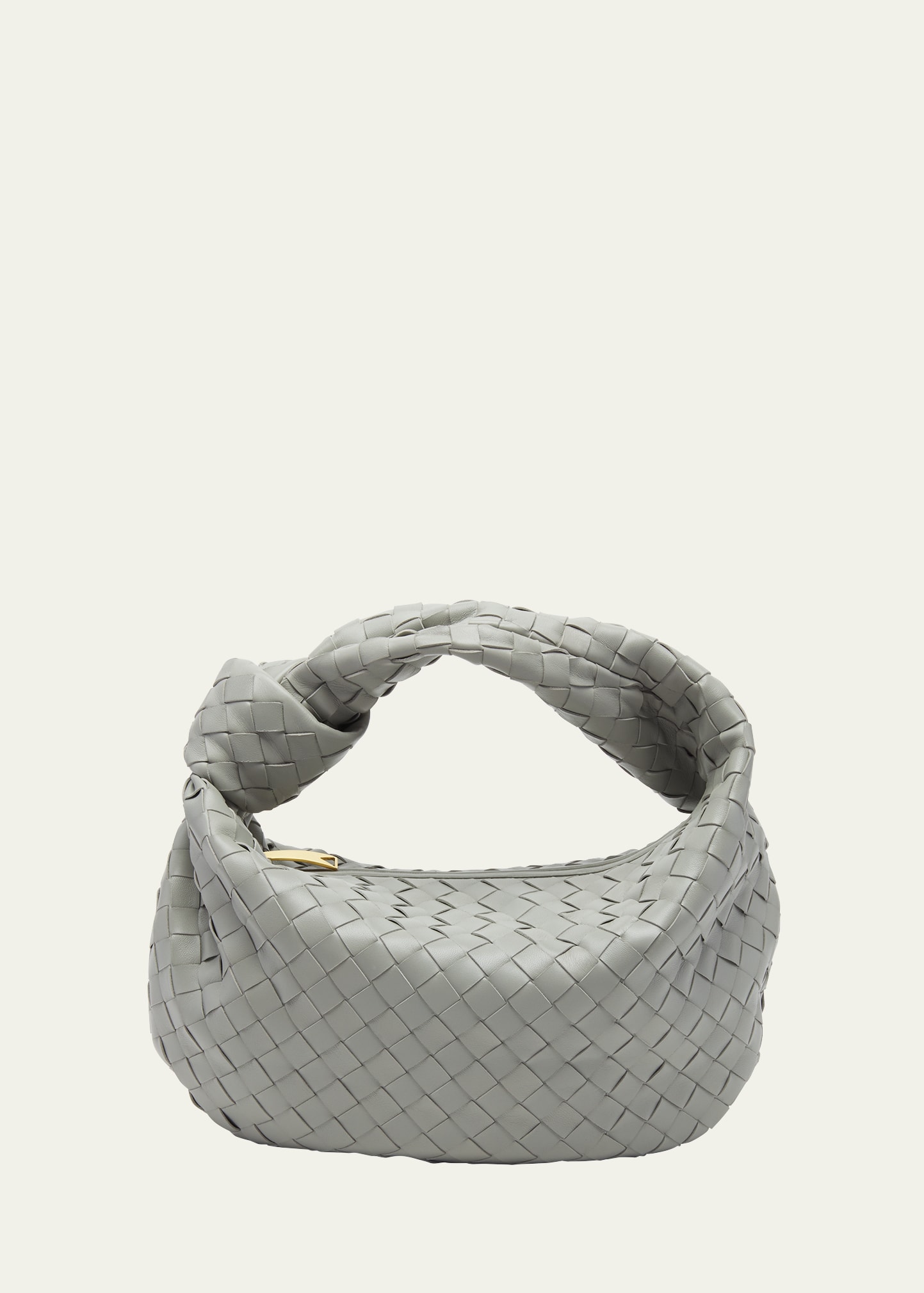 Bottega Veneta Teen Jodie Bag In Agate Grey-gold