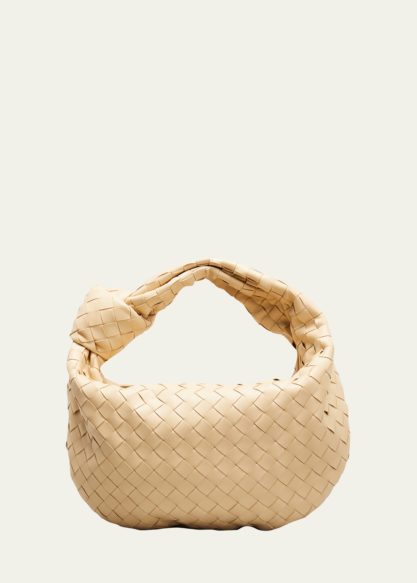 Bottega Veneta Loop Small Intrecciato Napa Shoulder Bag Almond