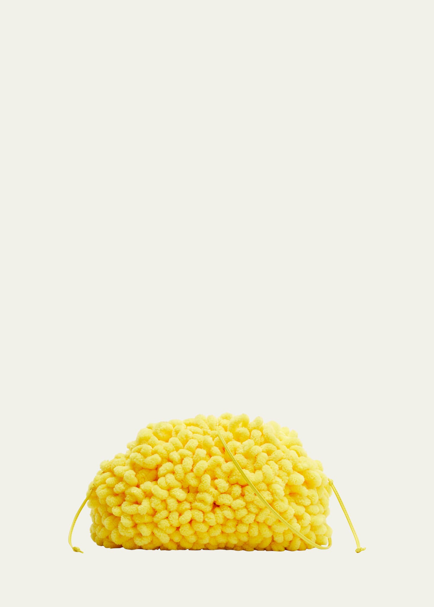 The Pouch Mini Chenille Clutch In Lemon