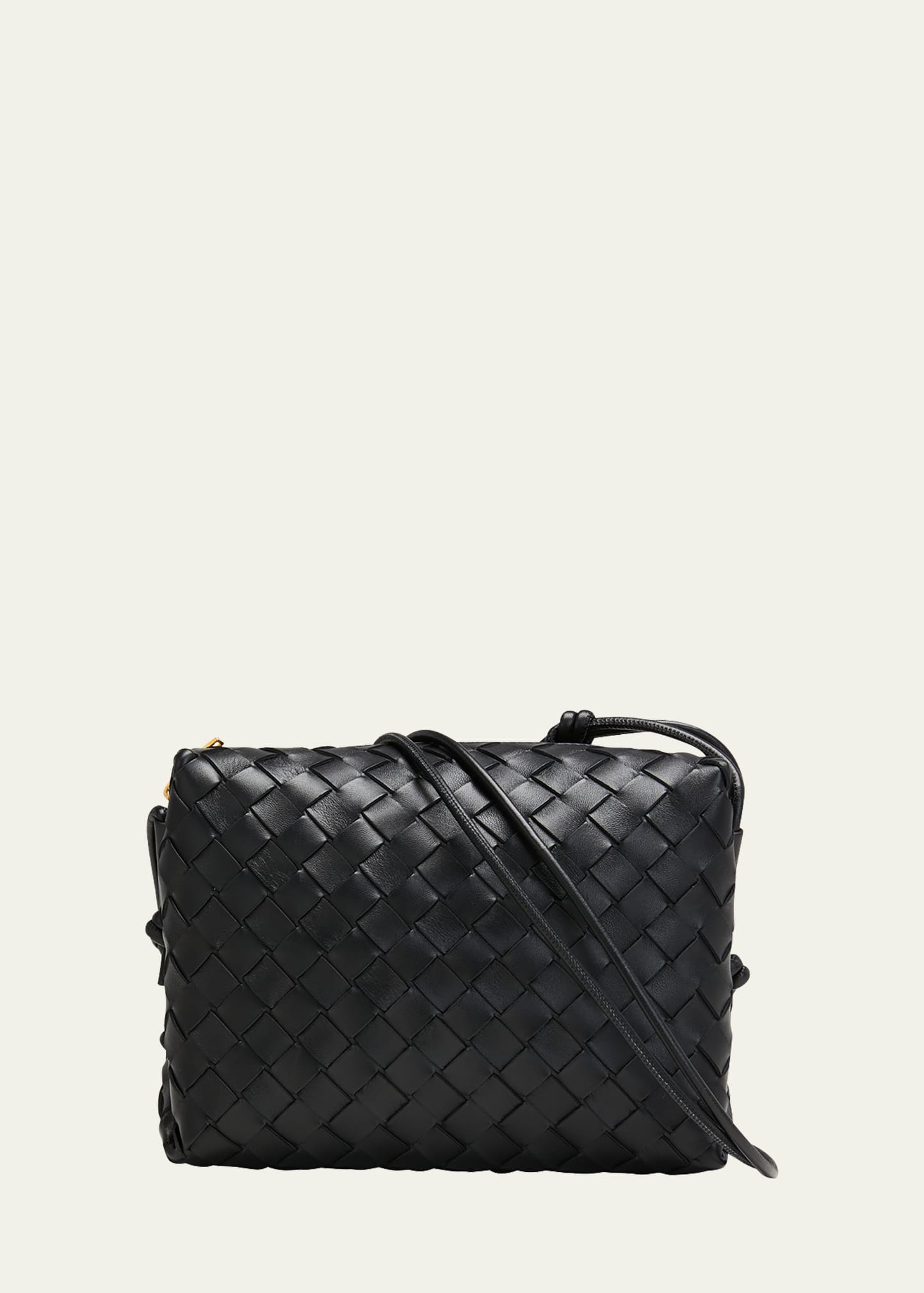 Bottega Veneta Black Small Intrecciato Loop Shoulder Bag