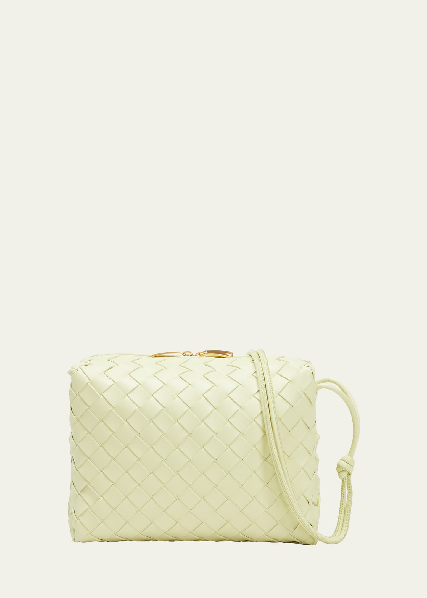 Bottega Veneta Loop Small Intrecciato Napa Shoulder Bag In Lemon