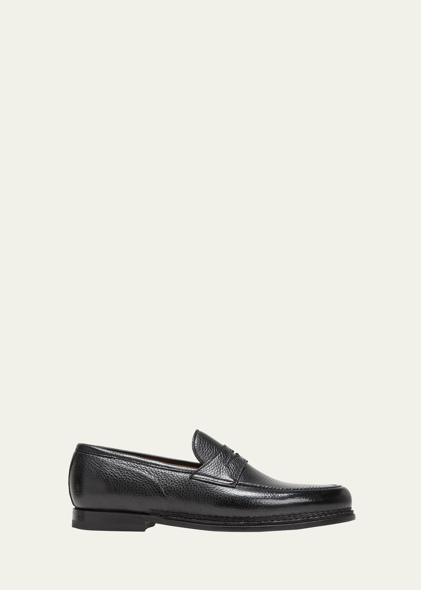 Bontoni Men's Savarese Ii Deerskin Penny Loafers In Black