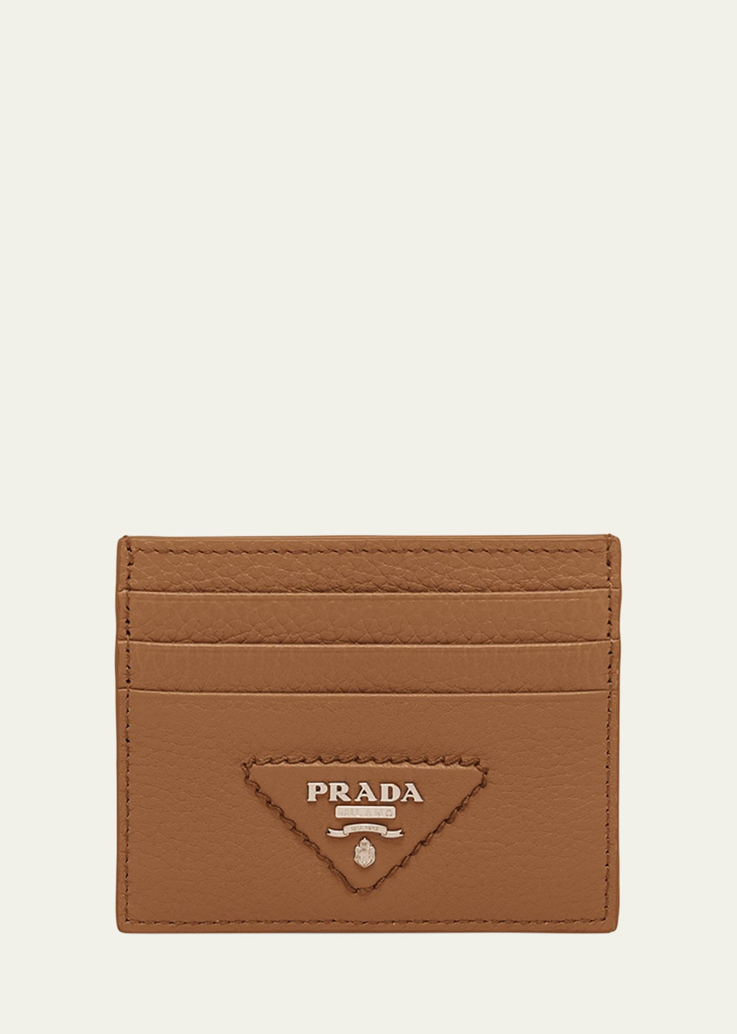 Triangle Logo Leather Card Holder