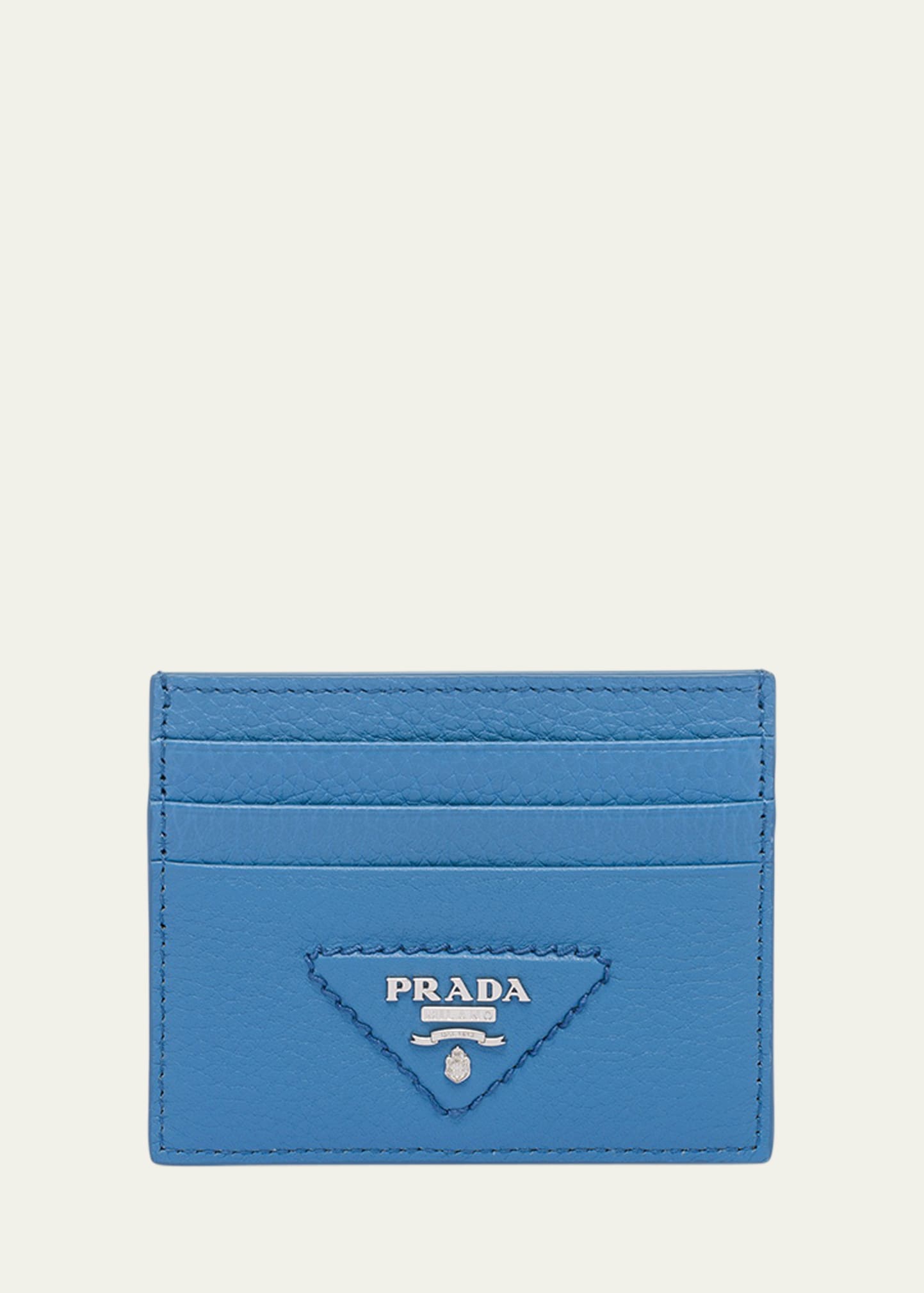 Prada Saffiano Triangle Card Holder