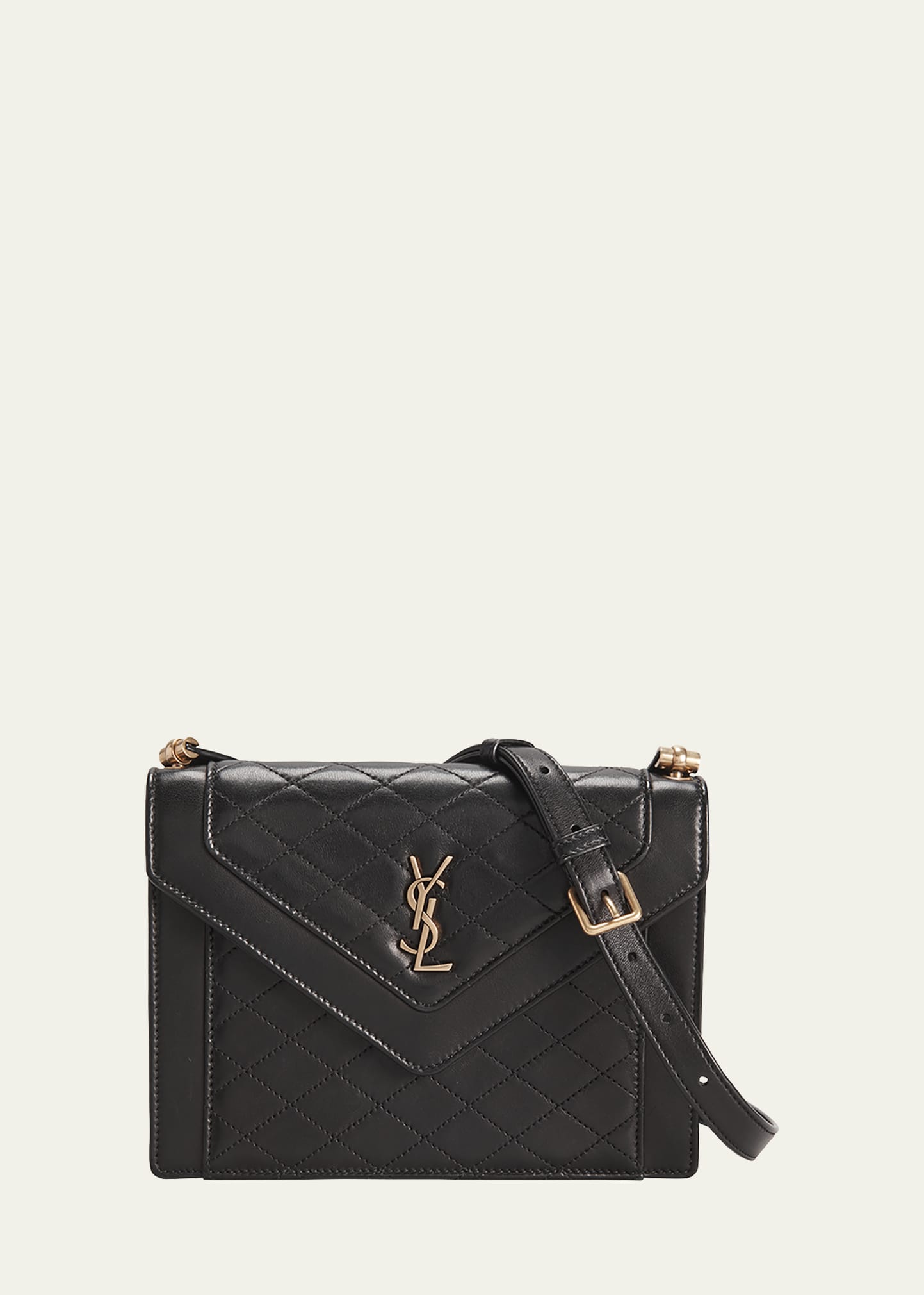 Saint Laurent Gaby Mini Ysl Quilted Leather Satchel Bag In Nero