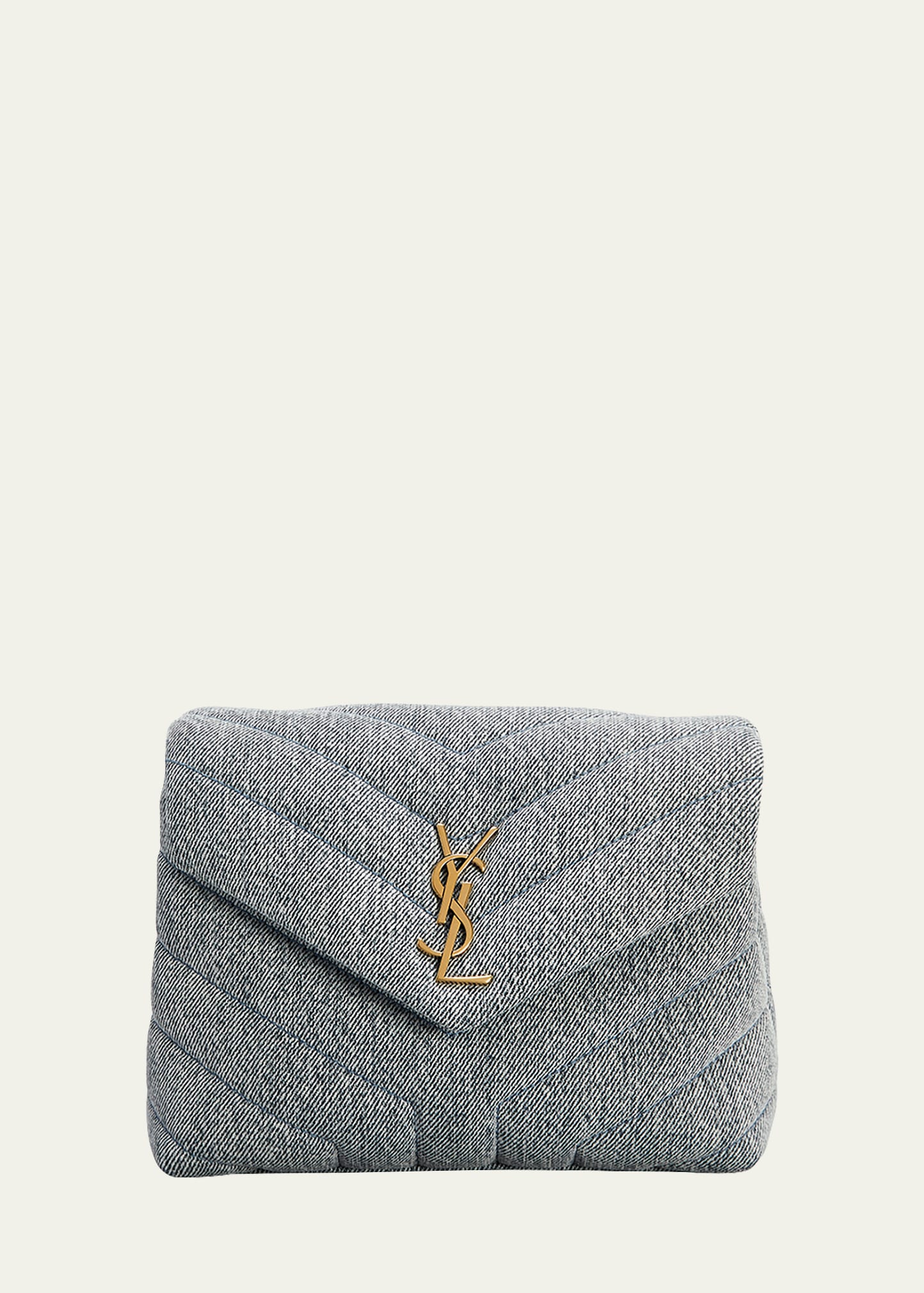 Saint Laurent Loulou Toy Ysl Denim Shoulder Bag ModeSens