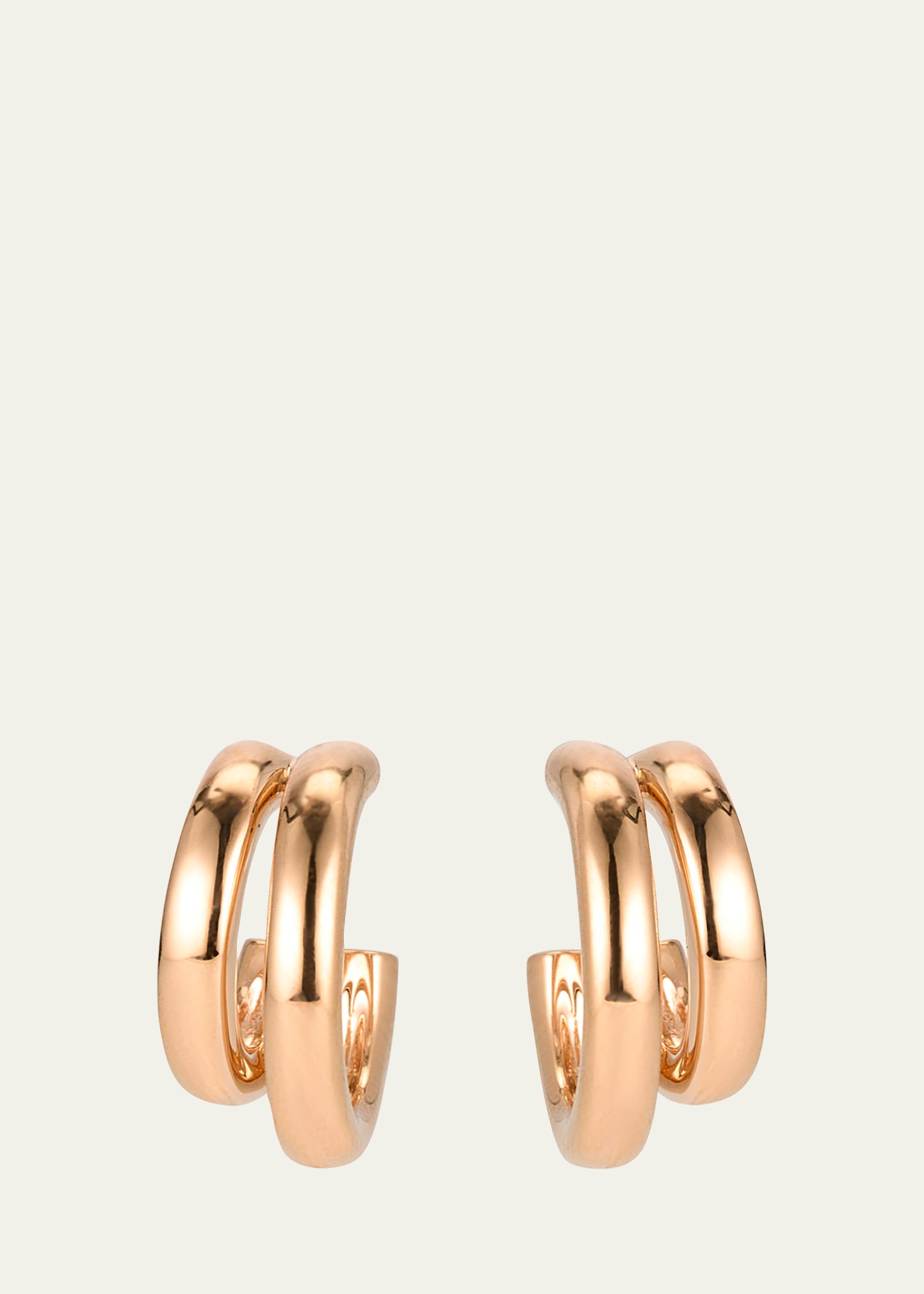 Pomellato 18k Rose Gold Together Double Hoop Earrings