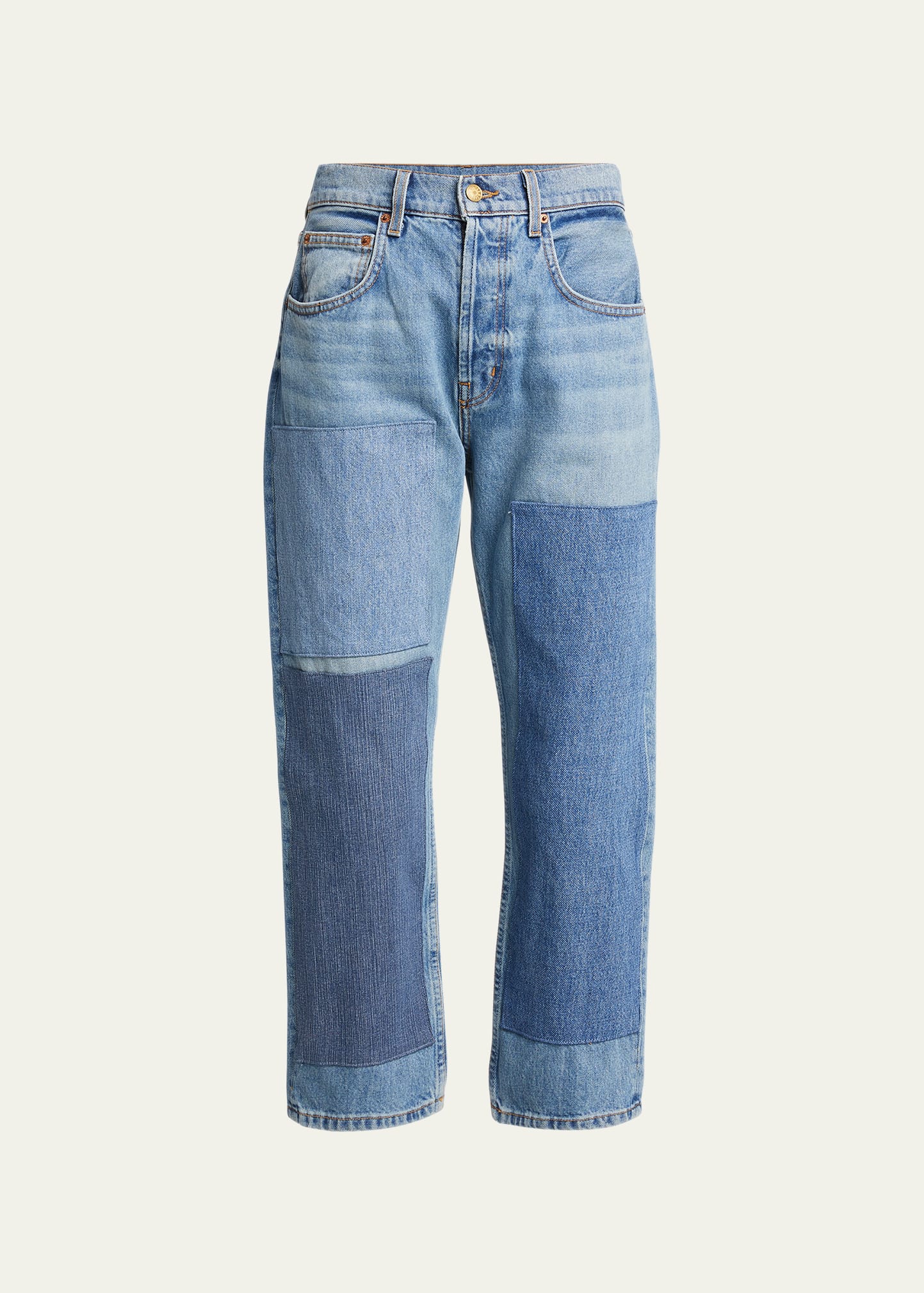 B SIDES Marcel Mid-Rise Relaxed Straight Crop Jeans