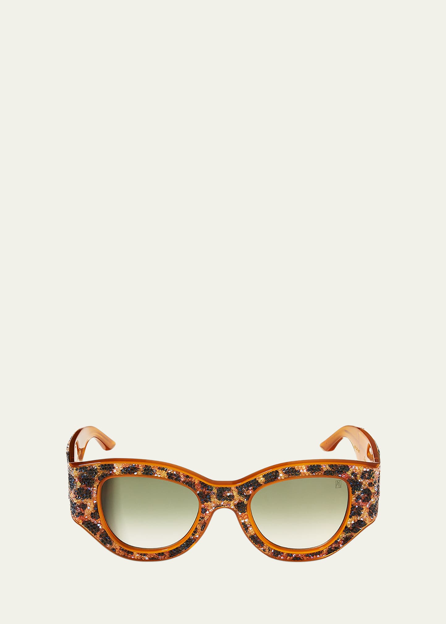 ANNA-KARIN KARLSSON LUCKY GOES TO VEGAS CRYSTALS & ACETATE CAT-EYE SUNGLASSES