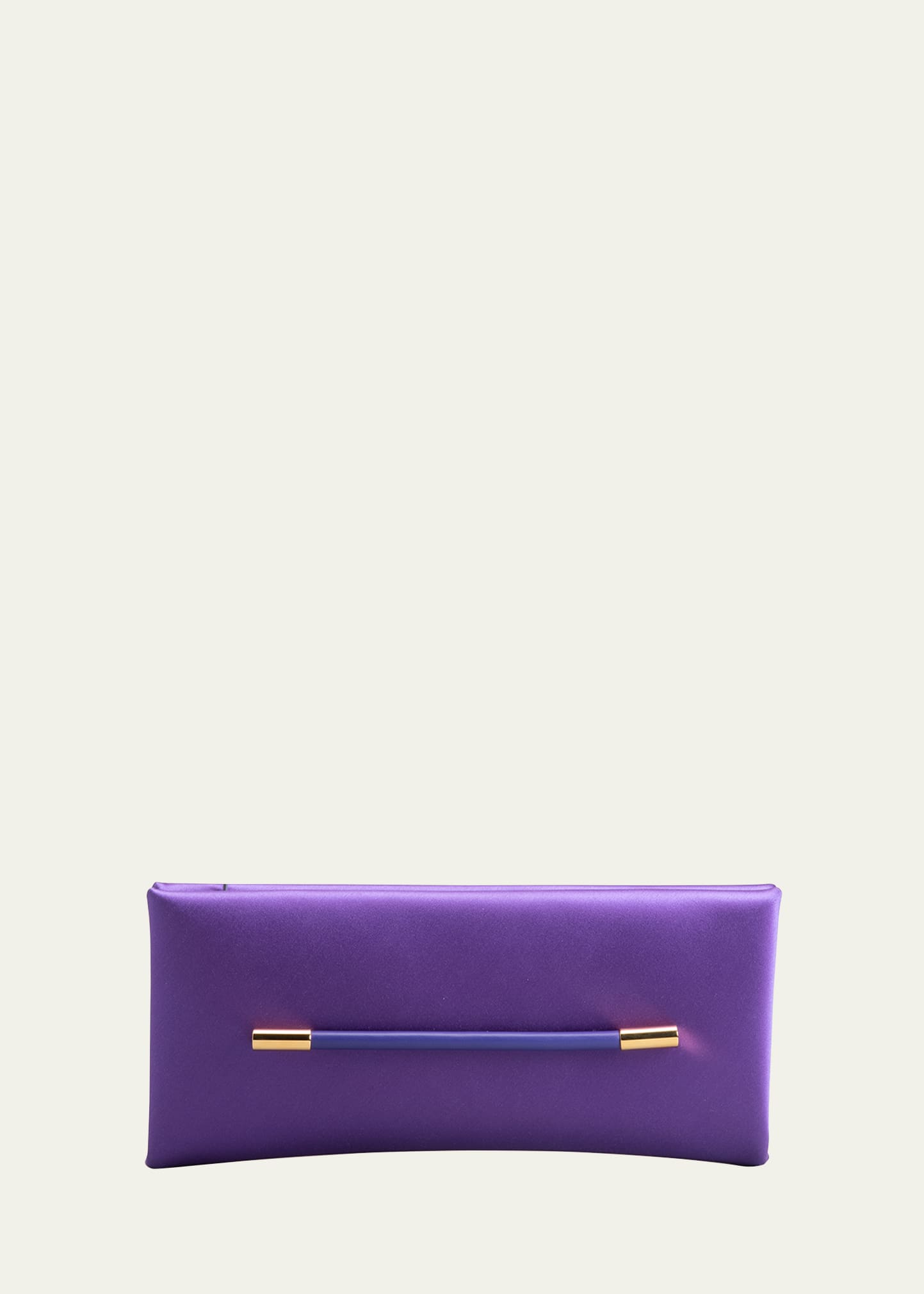 Tom Ford Padlock-charm Satin Clutch Bag In Purple