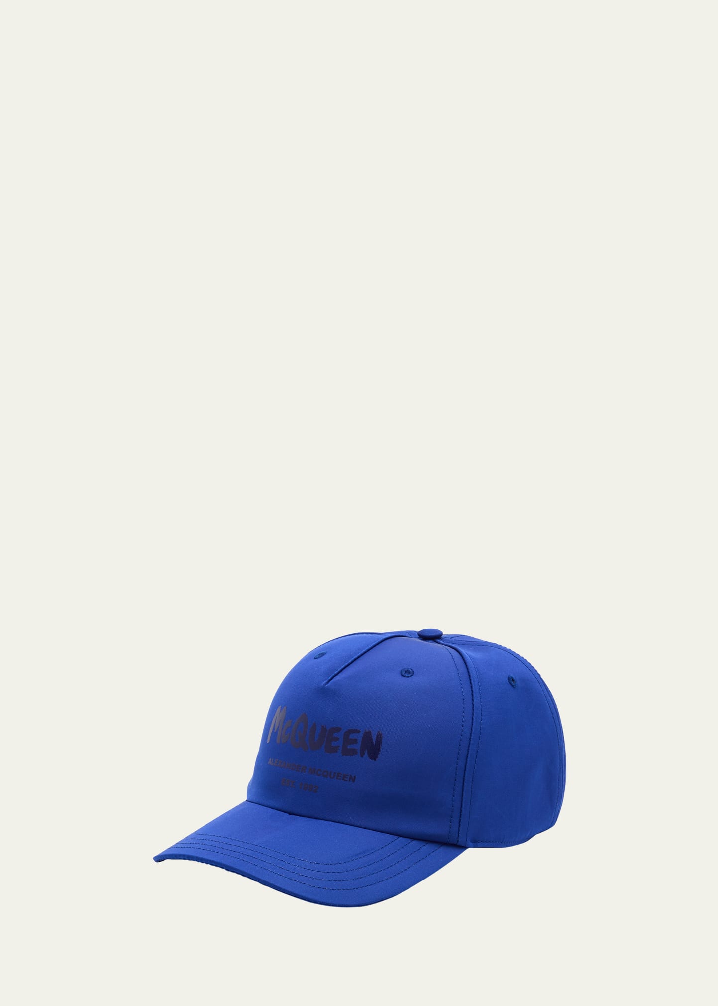 Alexander Mcqueen Graffiti-print Baseball Cap In Royal