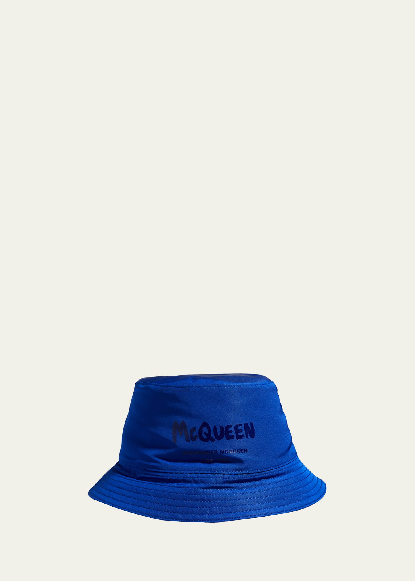 Alexander Mcqueen Mcqueen Graffiti Bucket Hat In Blue