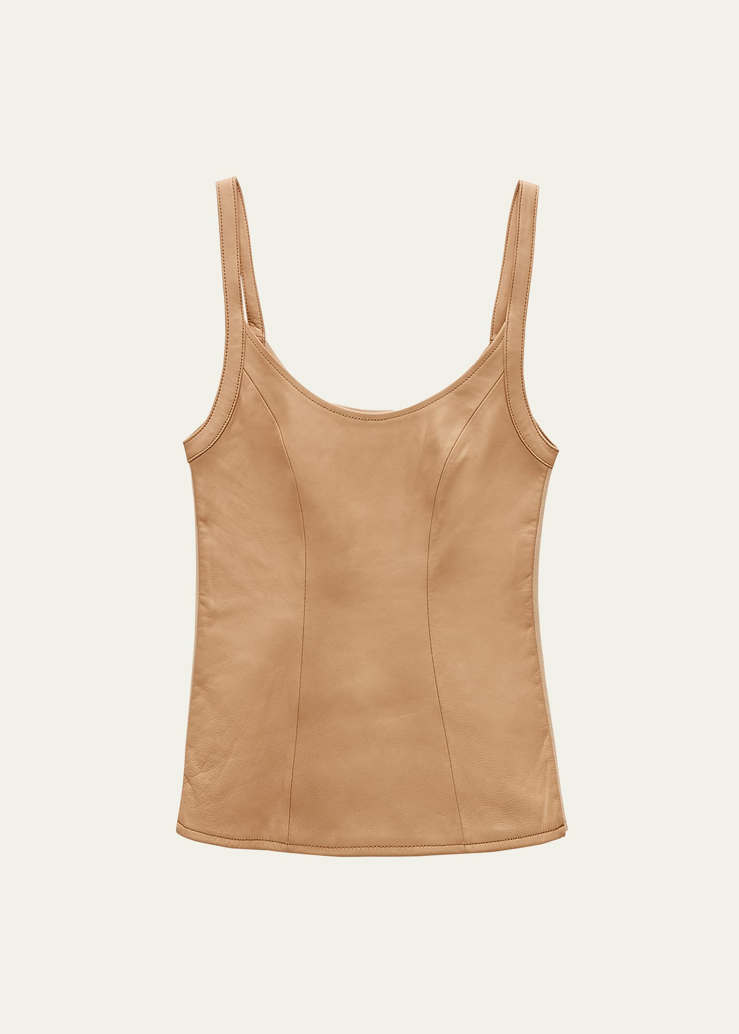 AS by DF Jordan Scoop-Neck Recycled Leather Top
