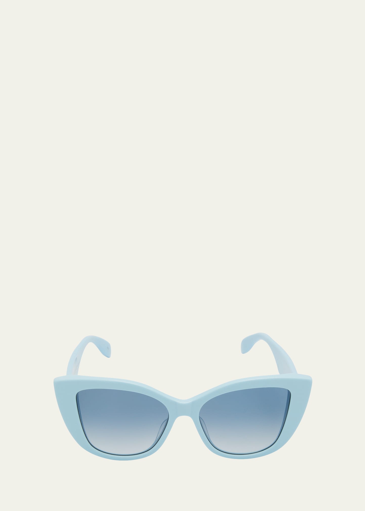 Alexander Mcqueen Monochrome Acetate Cat-eye Sunglasses In Light Blue