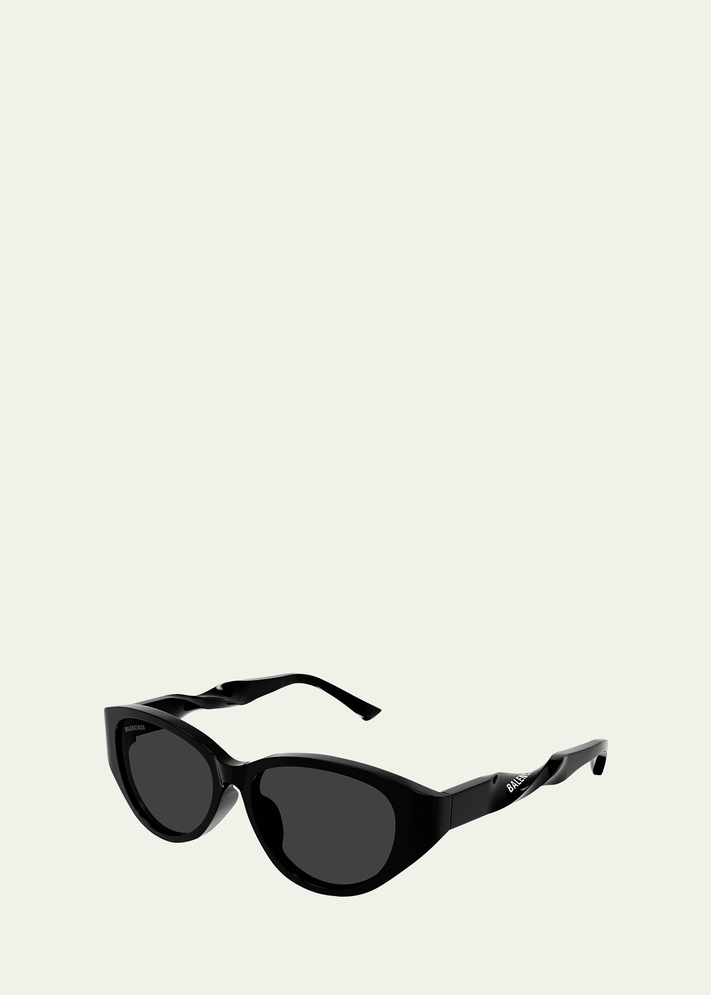 Balenciaga Twisted Round Acetate Sunglasses In 001 Shiny Black