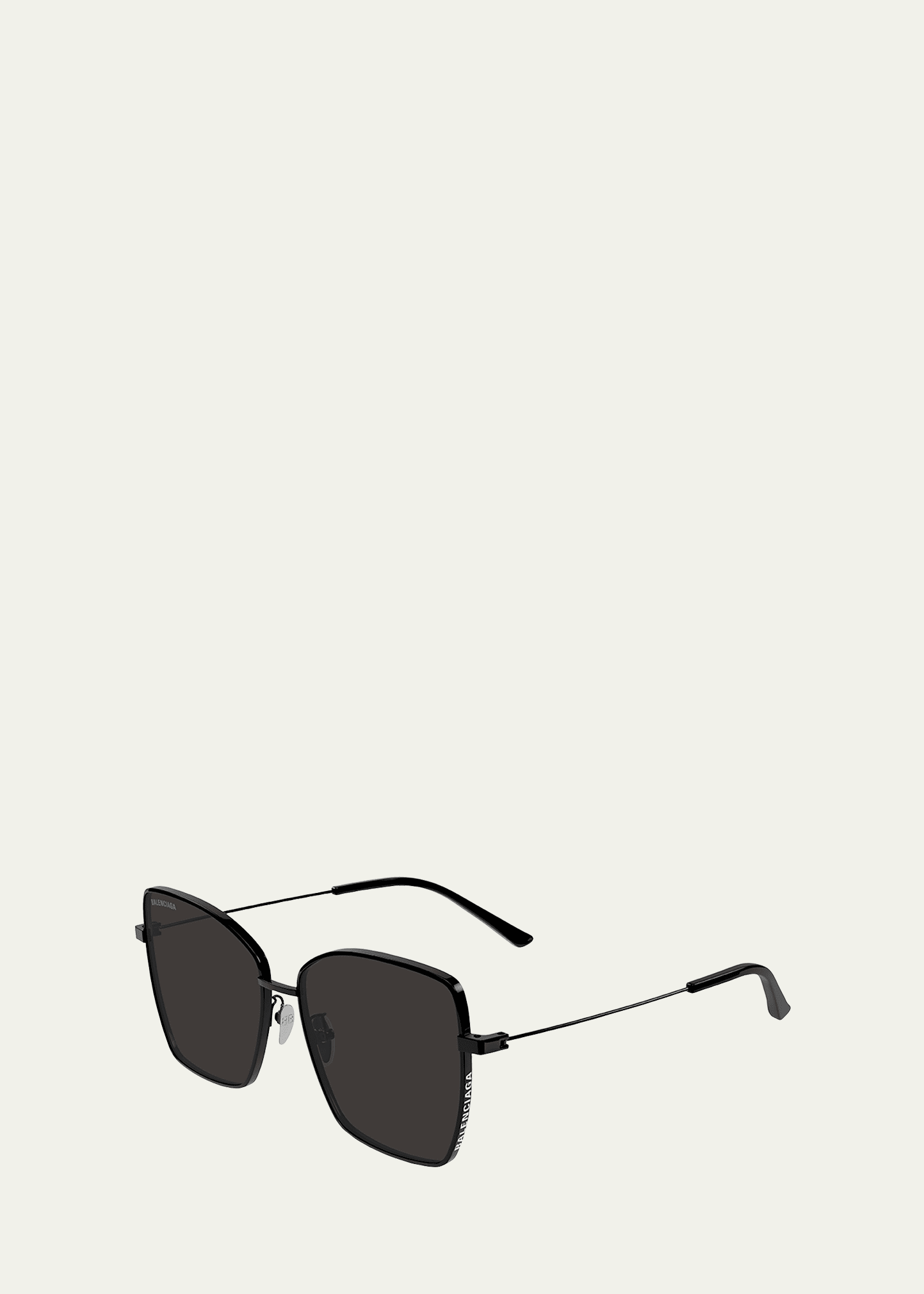 BALENCIAGA THICK METAL & ACETATE BUTTERFLY SUNGLASSES