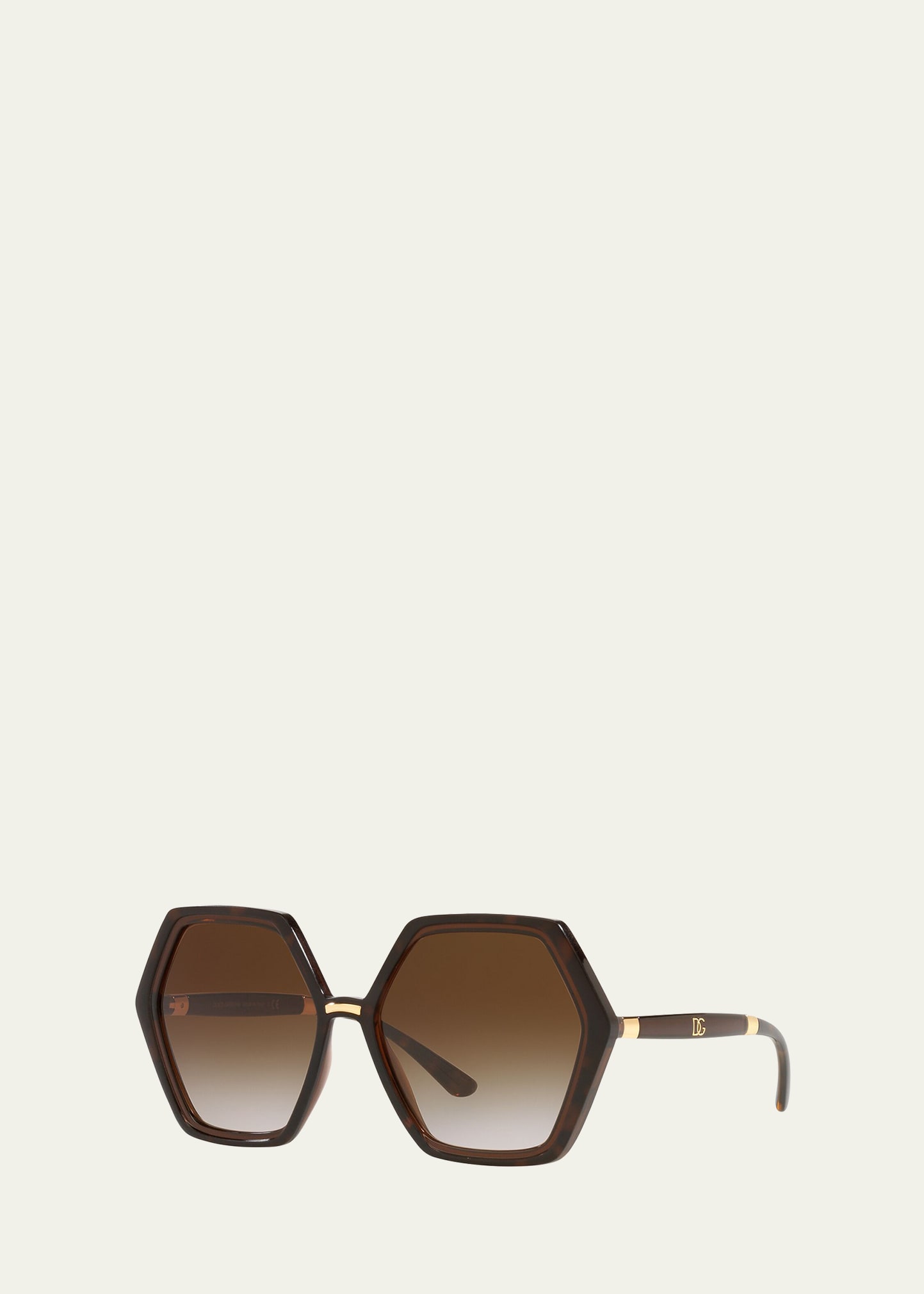 Dolce & Gabbana Women's Low Bridge Fit Sunglasses, Dg4422f56-y In Clear Brown