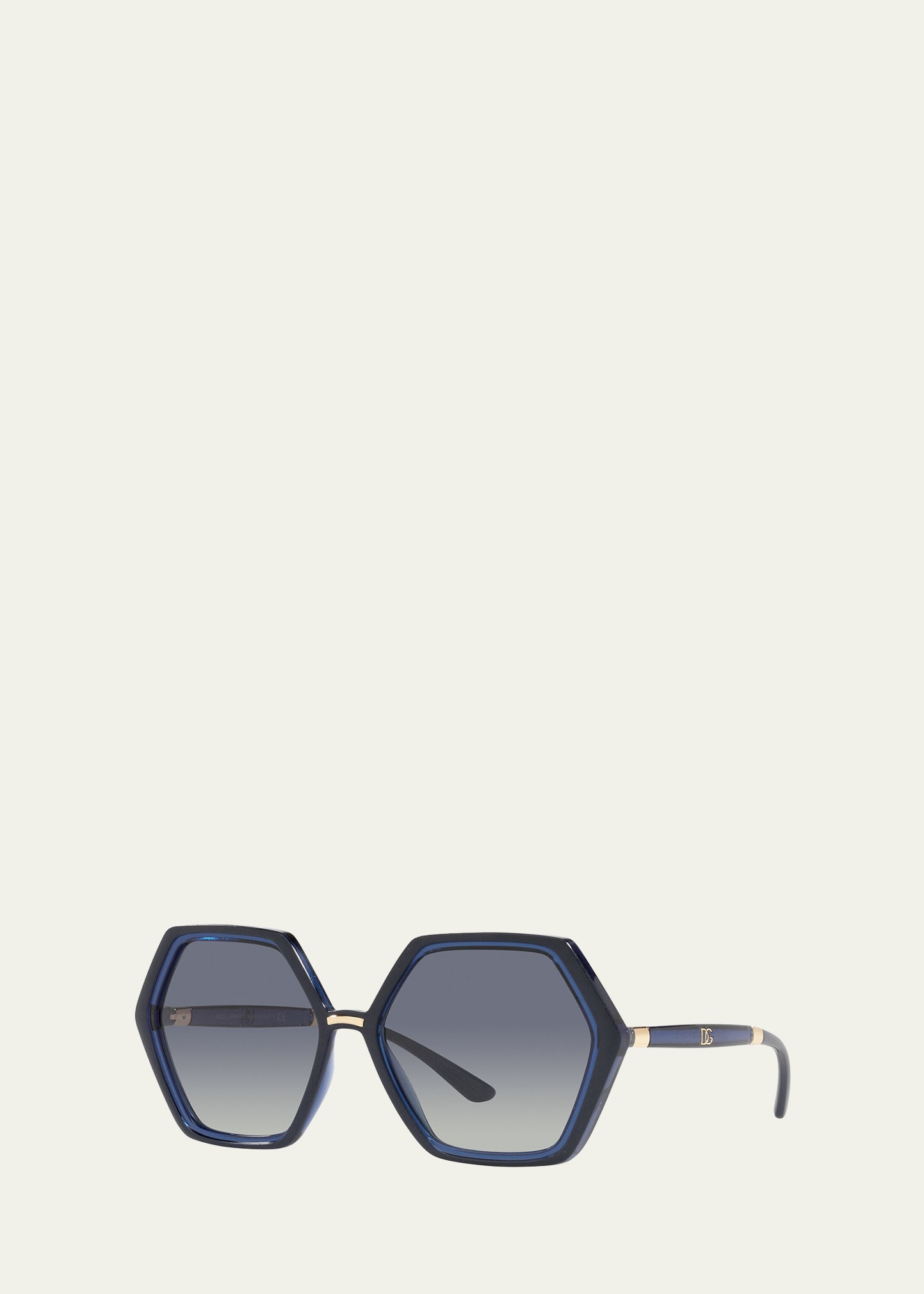 Dolce & Gabbana Hexagon Acetate Sunglasses In Blue