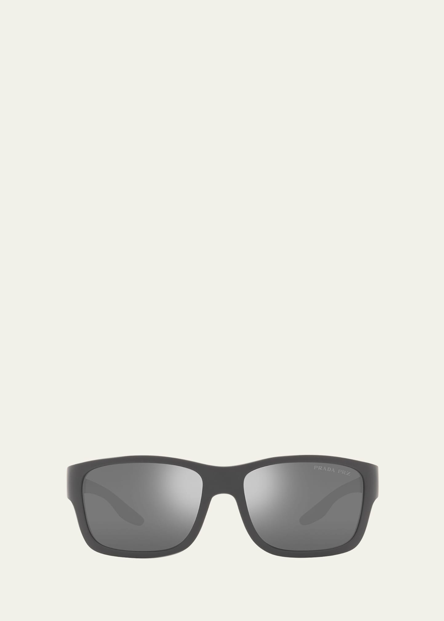 Shop Prada Men's Mirror Rectangle Logo Sunglasses