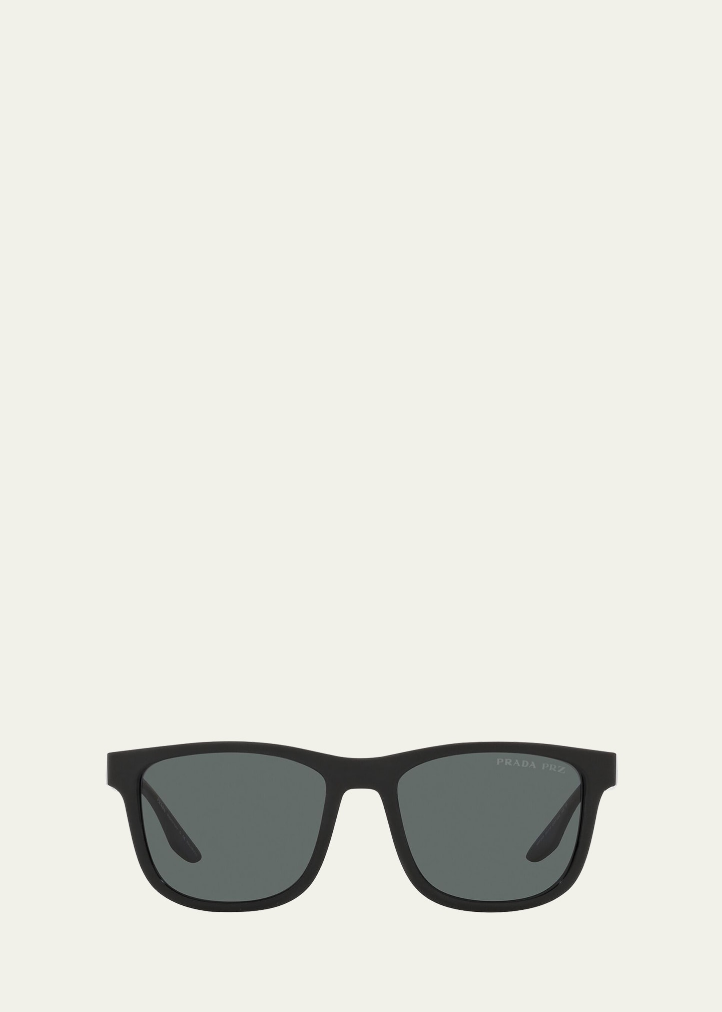 Men's Polarized Square Acetate Logo Sunglasses