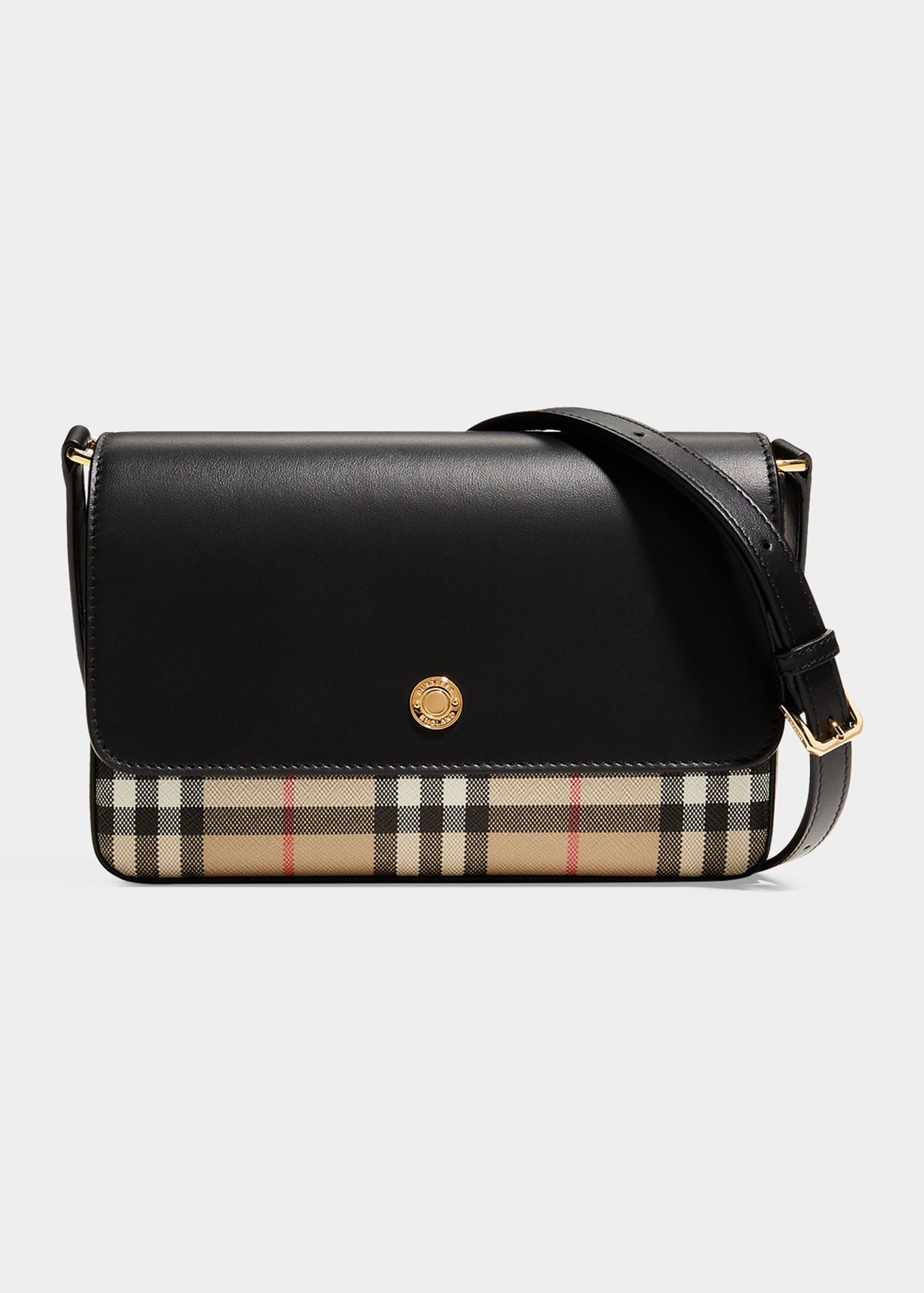 Burberry New Hampshire Vintage Check Canvas & Leather Crossbody Bag