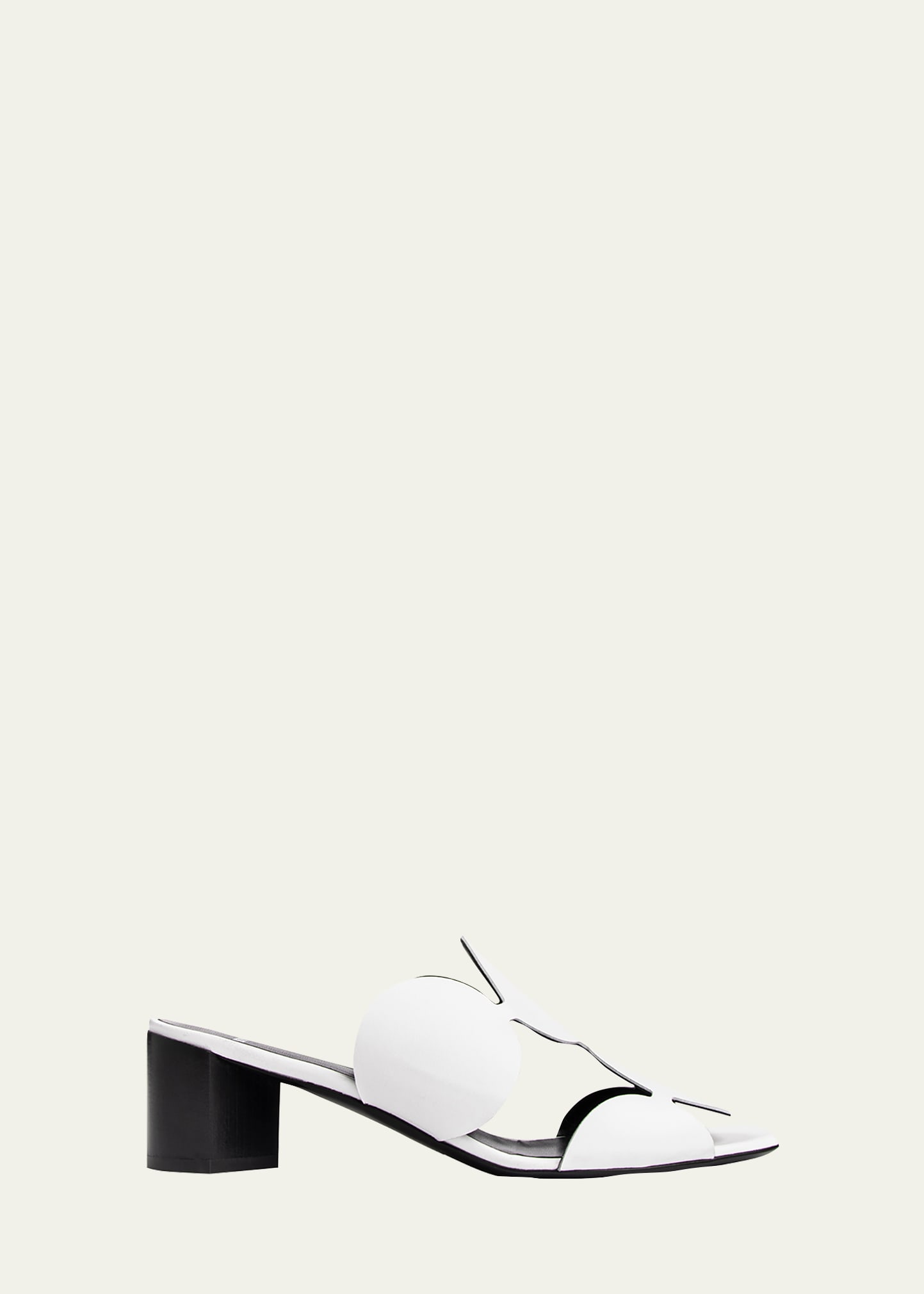 Pierre Hardy Bulles 55mm Cutout Suede Mules In White