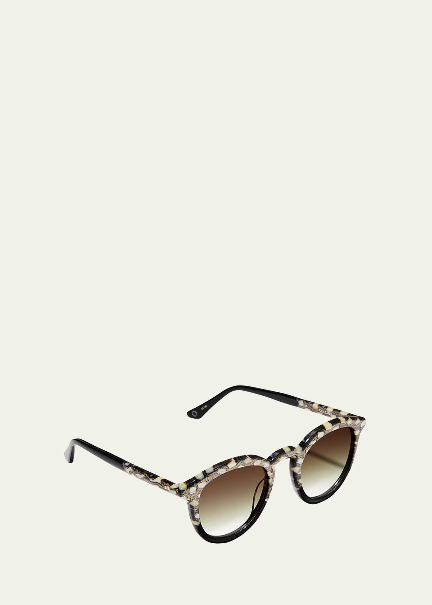KREWE COLLINS ROUND PATTERNED ACETATE SUNGLASSES