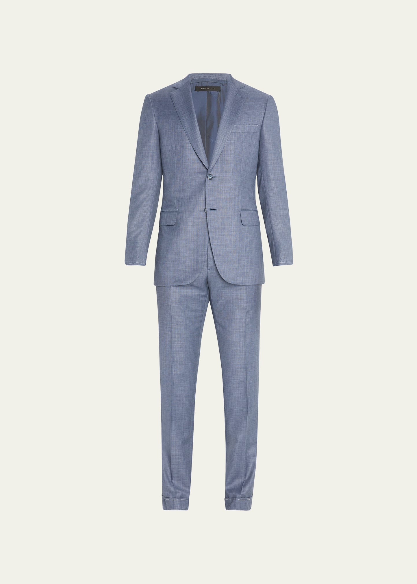 Brioni Men's Textured Solid Wool Suit In Blue
