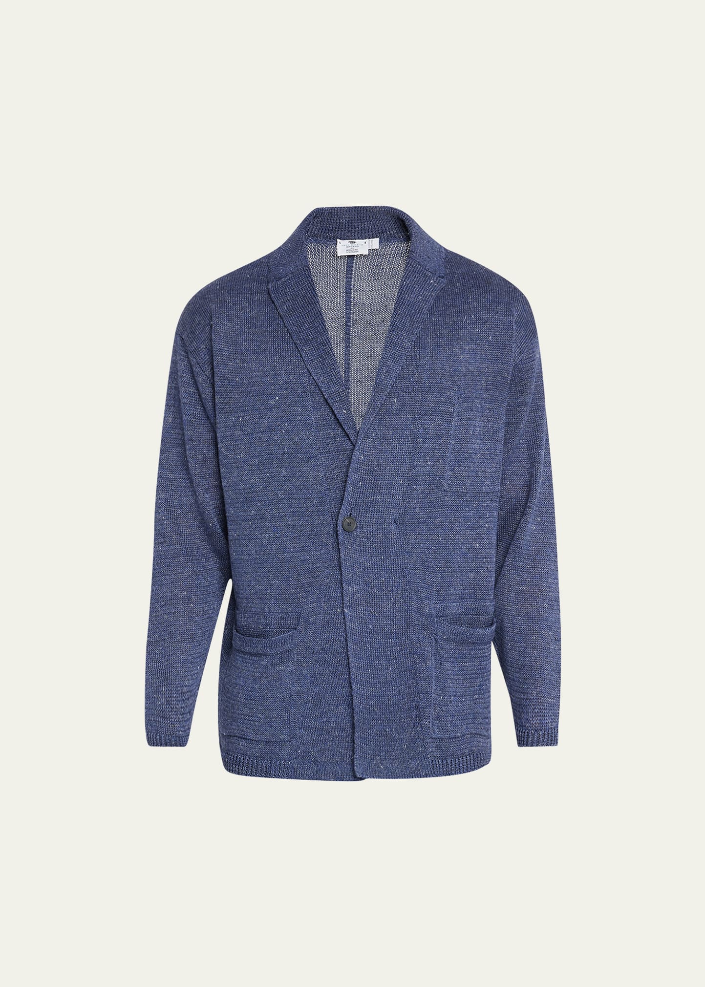 Inis Meain Men's Wool-cashmere Cardigan Sweater In Navy
