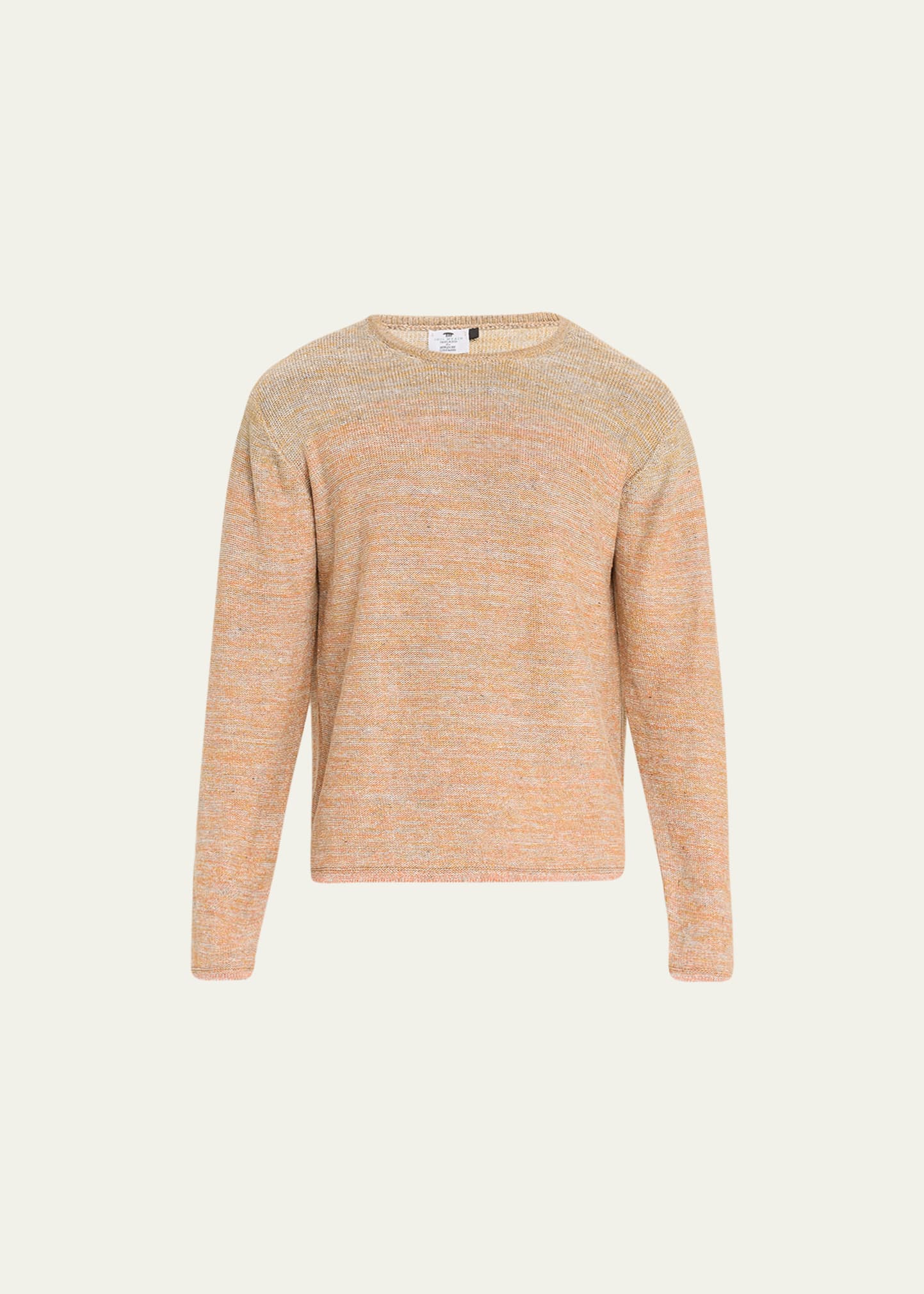 Inis Meain Men's Linen Ombre Crewneck Sweater In Orange Mix