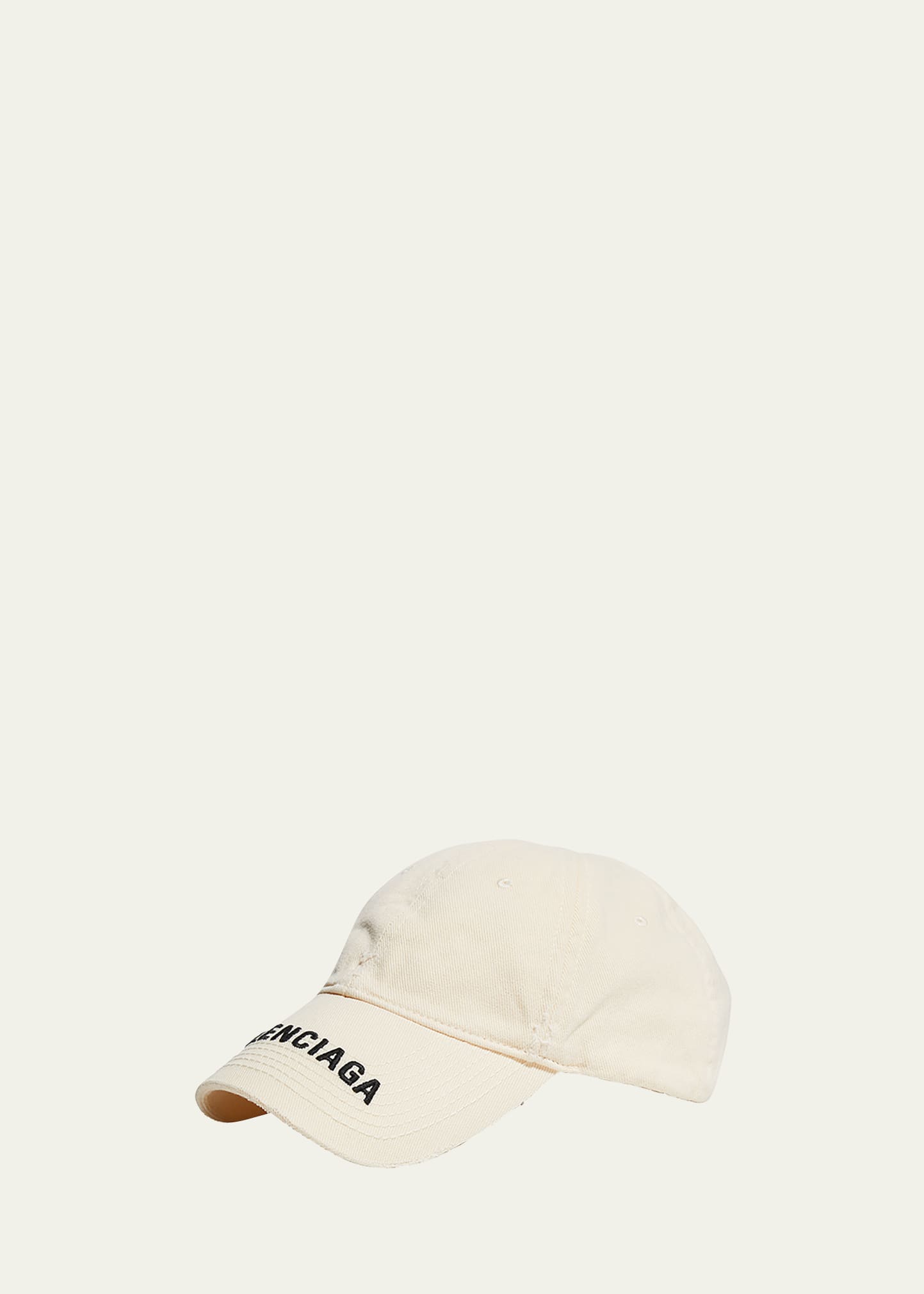 Shop Balenciaga Men's Logo Visor Baseball Cap In White/blac