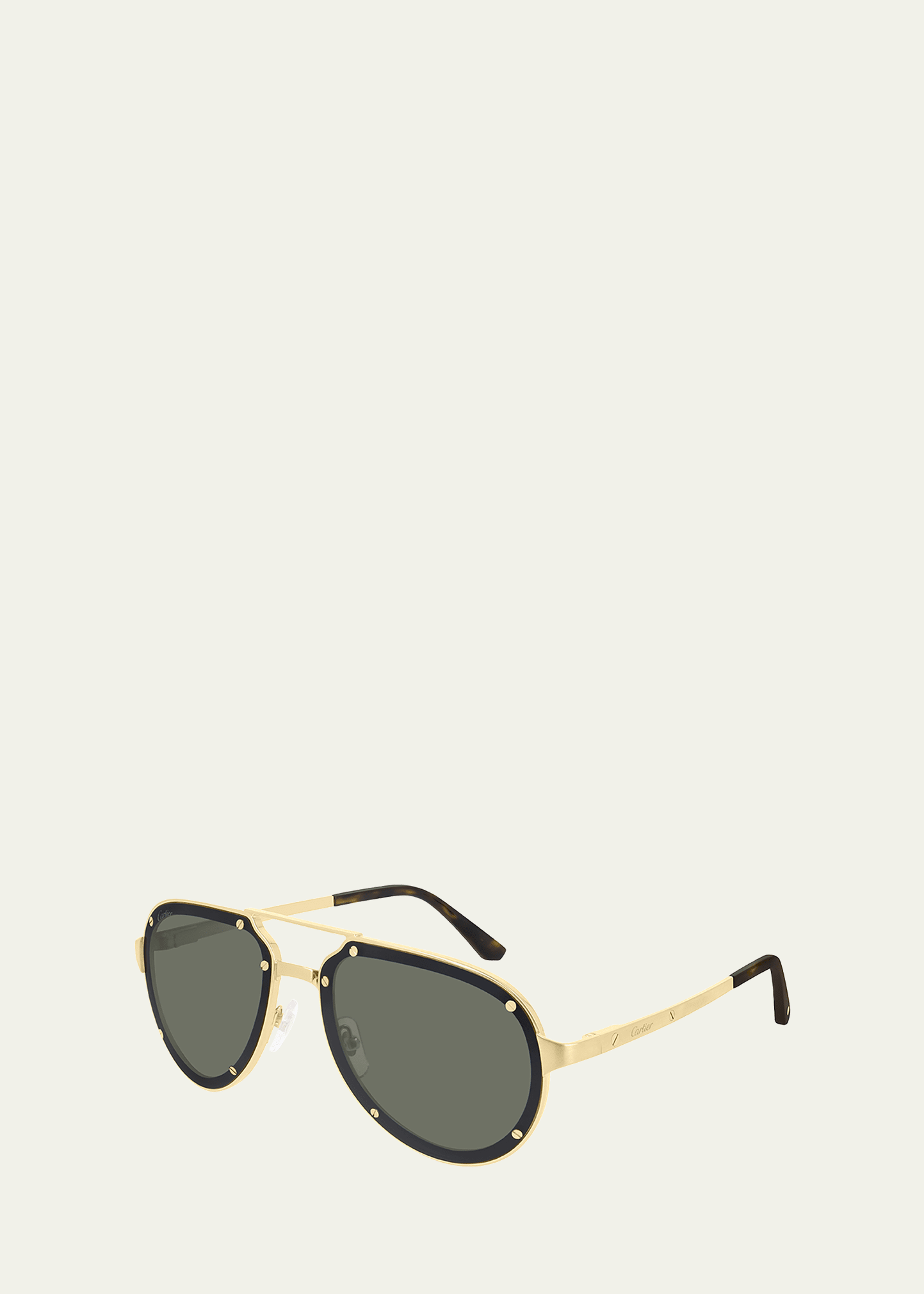 Cartier Men's Titanium Aviator Sunglasses In Gold