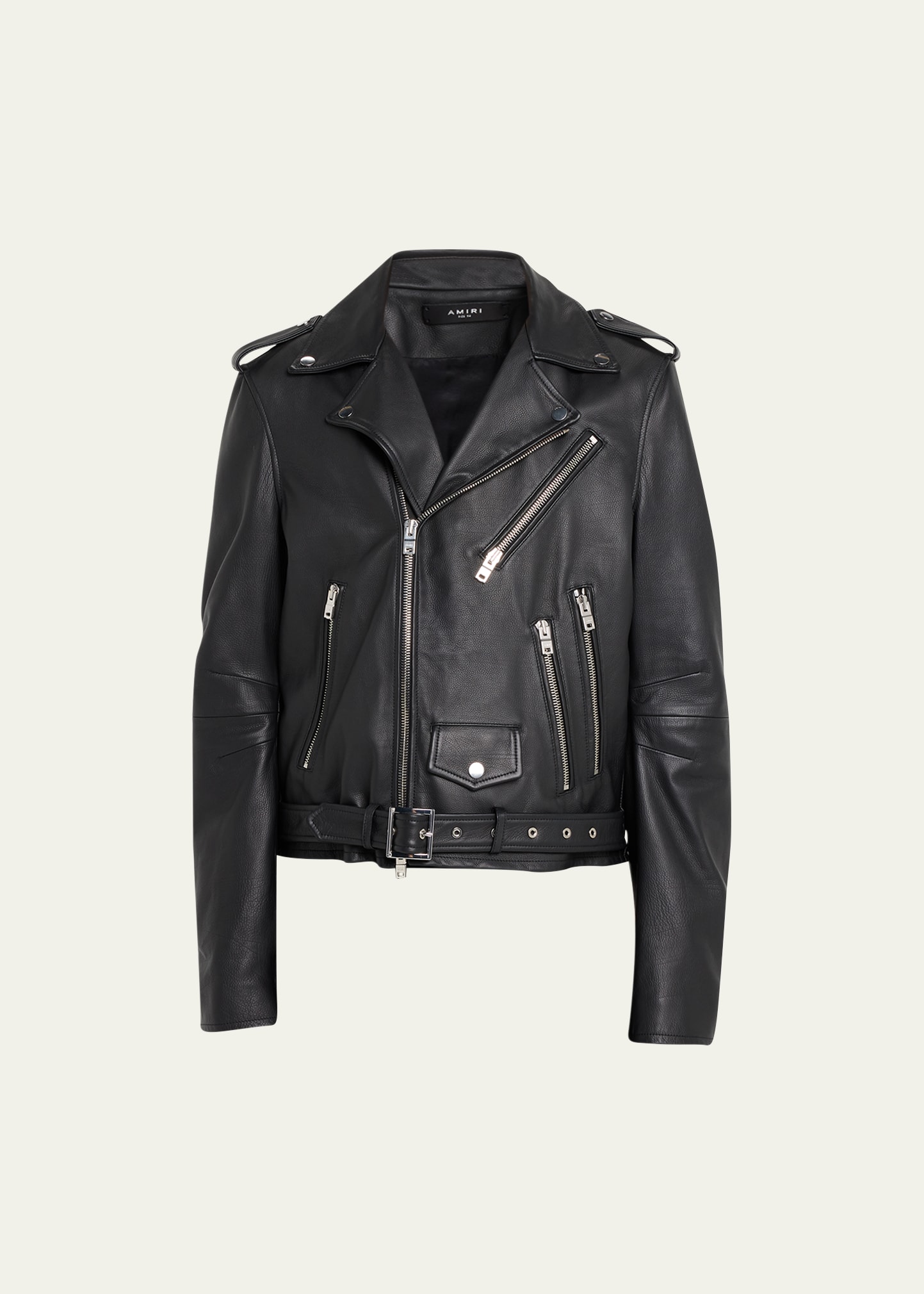 Men's Paint Drip-Logo Leather Jacket