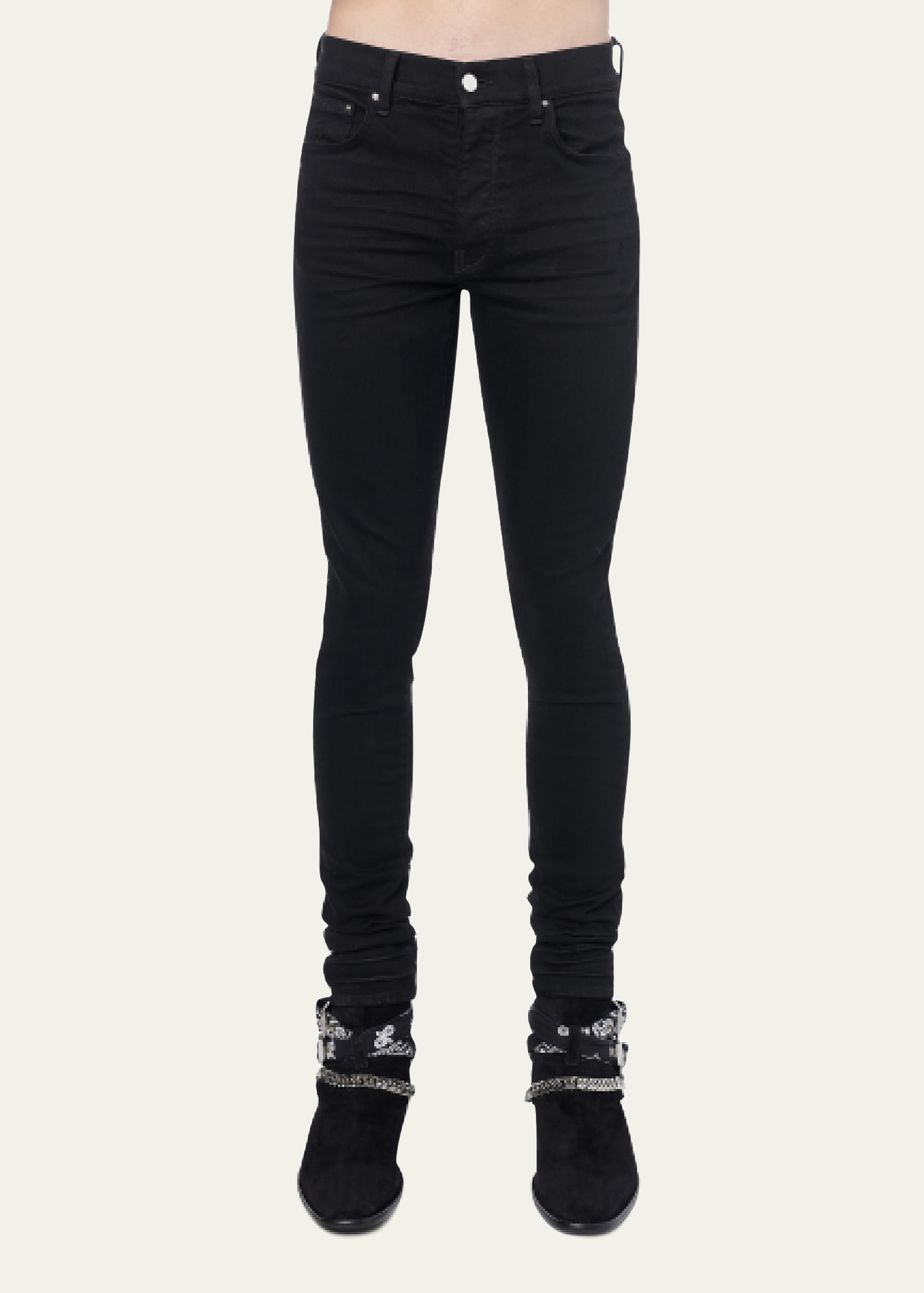 Amiri Men's Stacked Skinny Jeans In Black