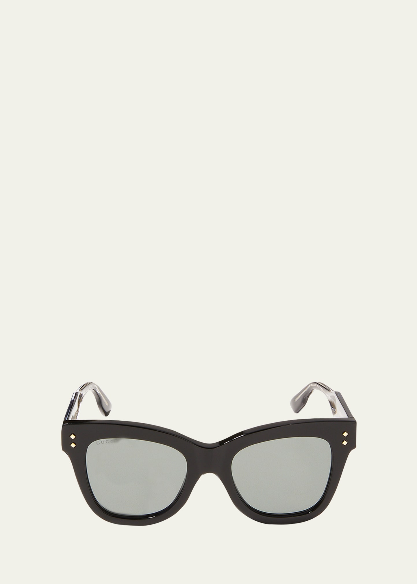 Shop Gucci Oversized Acetate Cat-eye Sunglasses In Shiny Black