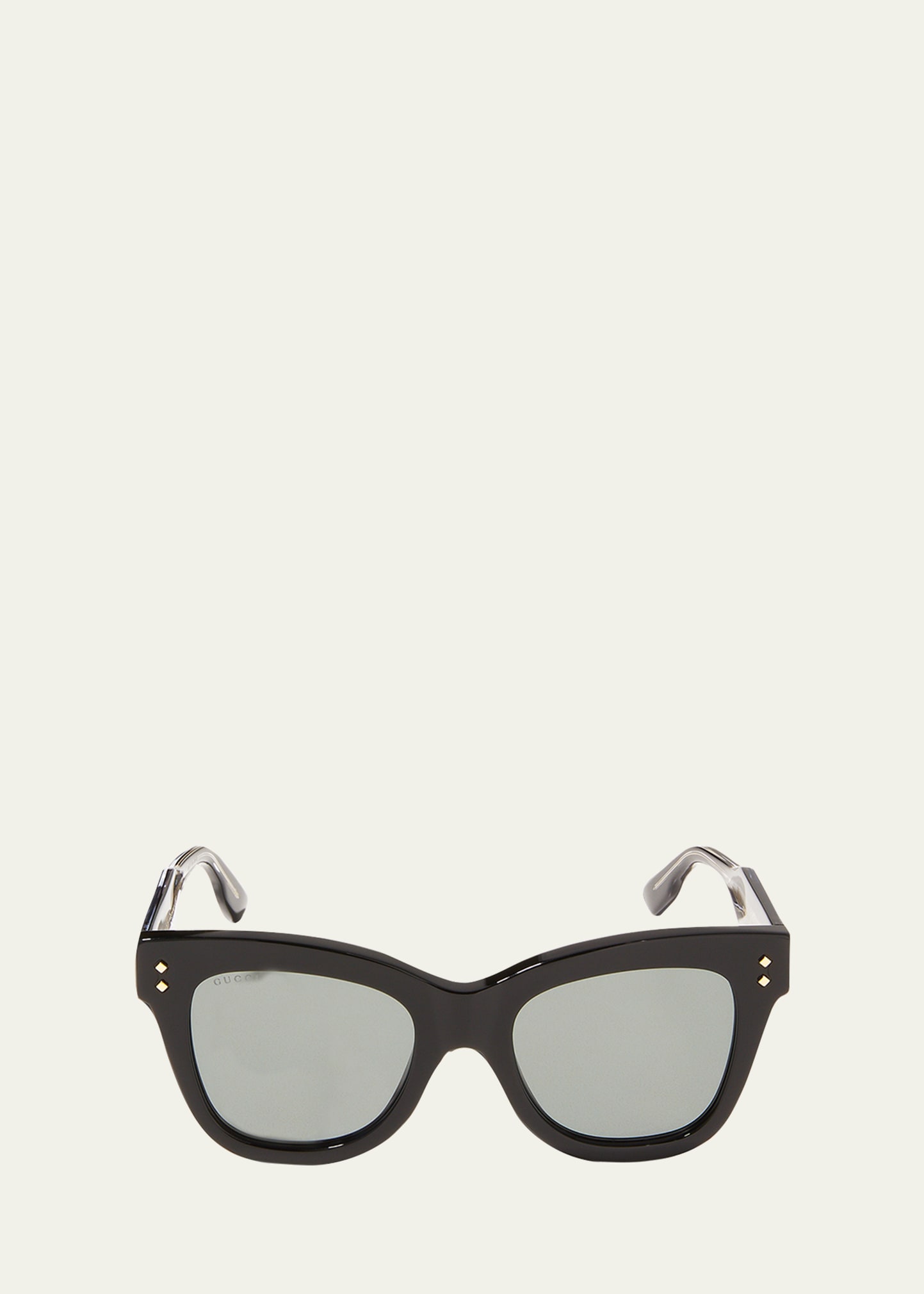Gucci Gg1082s 001 Butterfly Sunglasses In Shiny Black