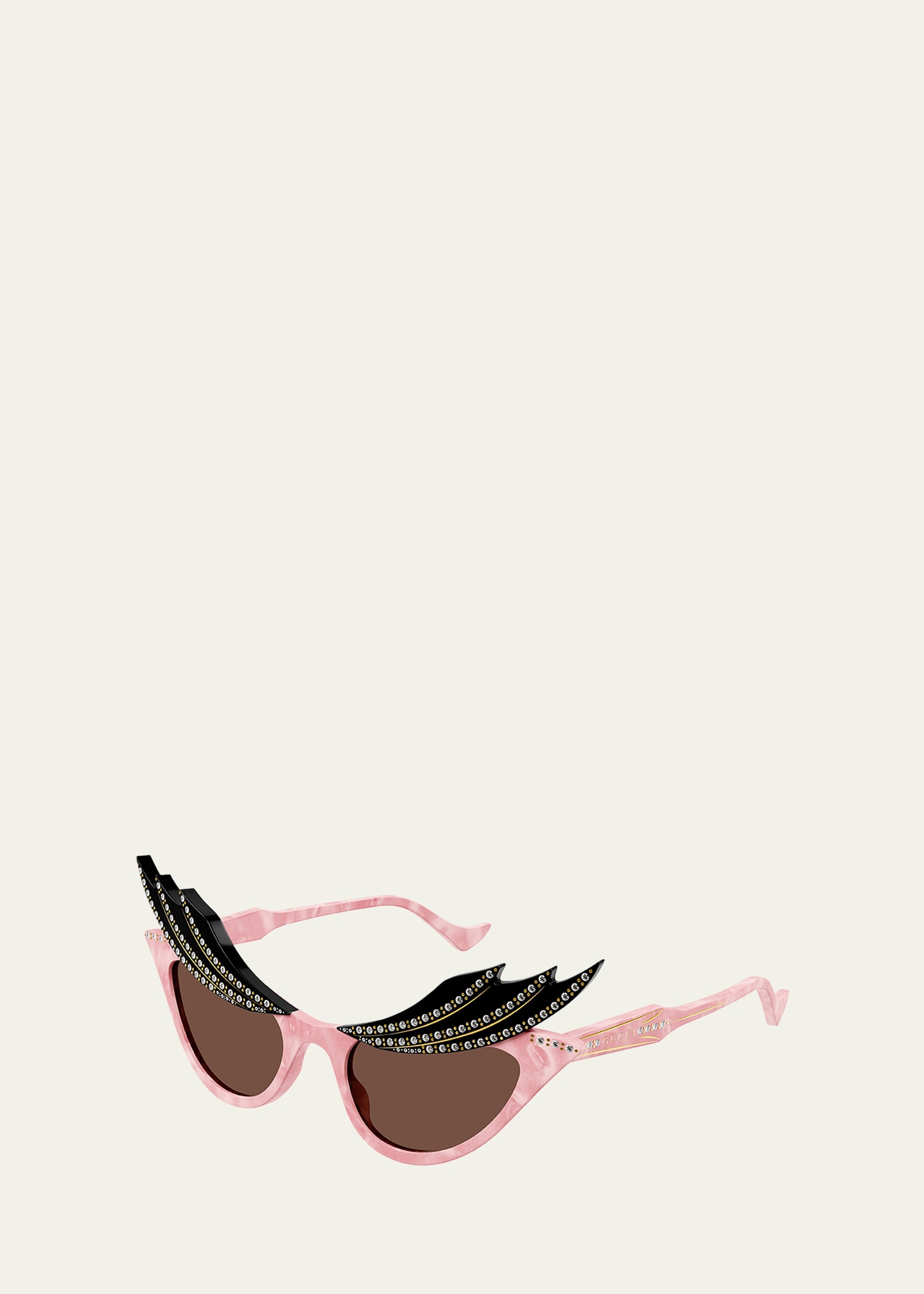 Gucci Crystal Acetate Butterfly Sunglasses In Pink