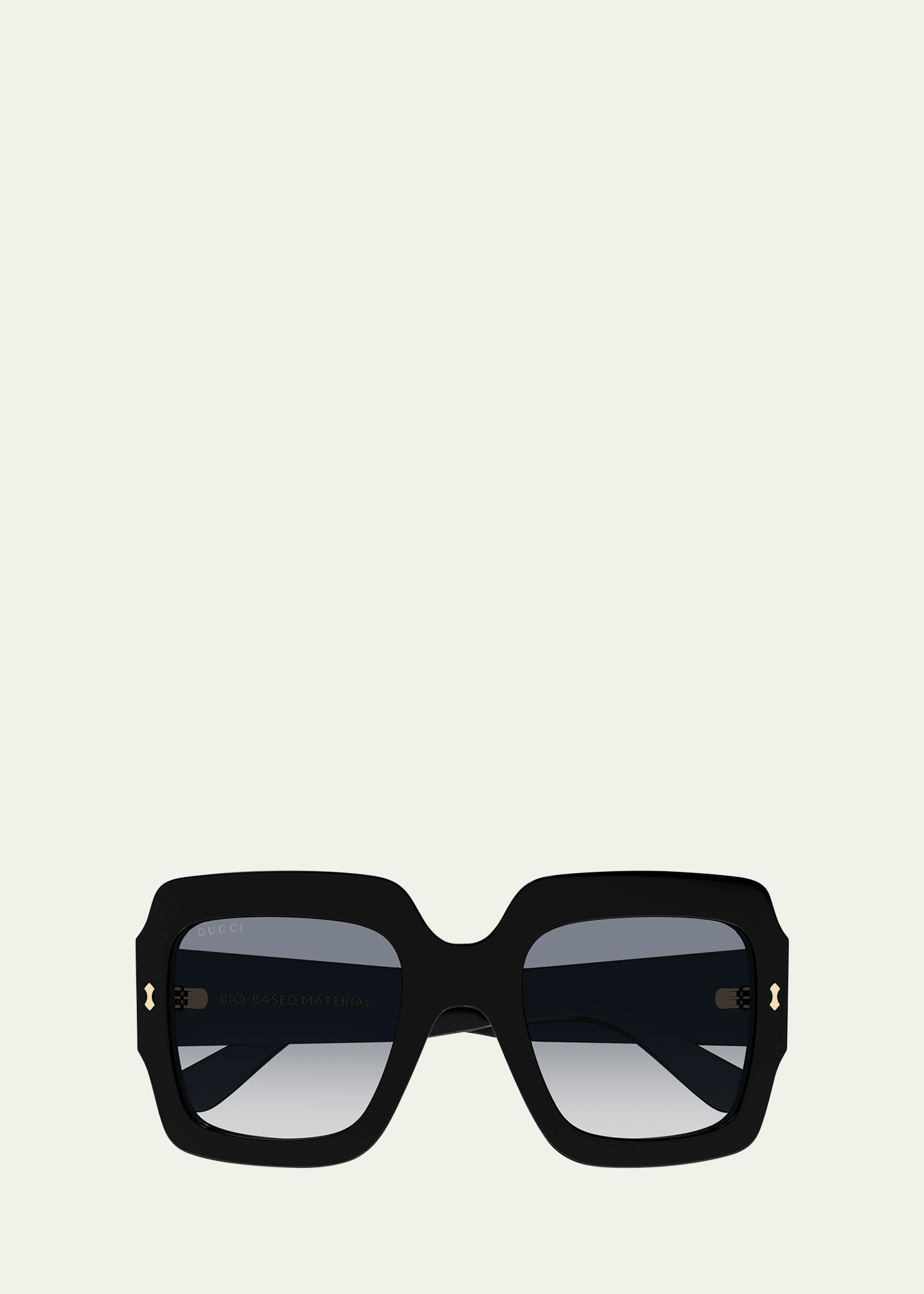 Shop Gucci Gradient Rectangle Acetate Sunglasses In Shiny Black